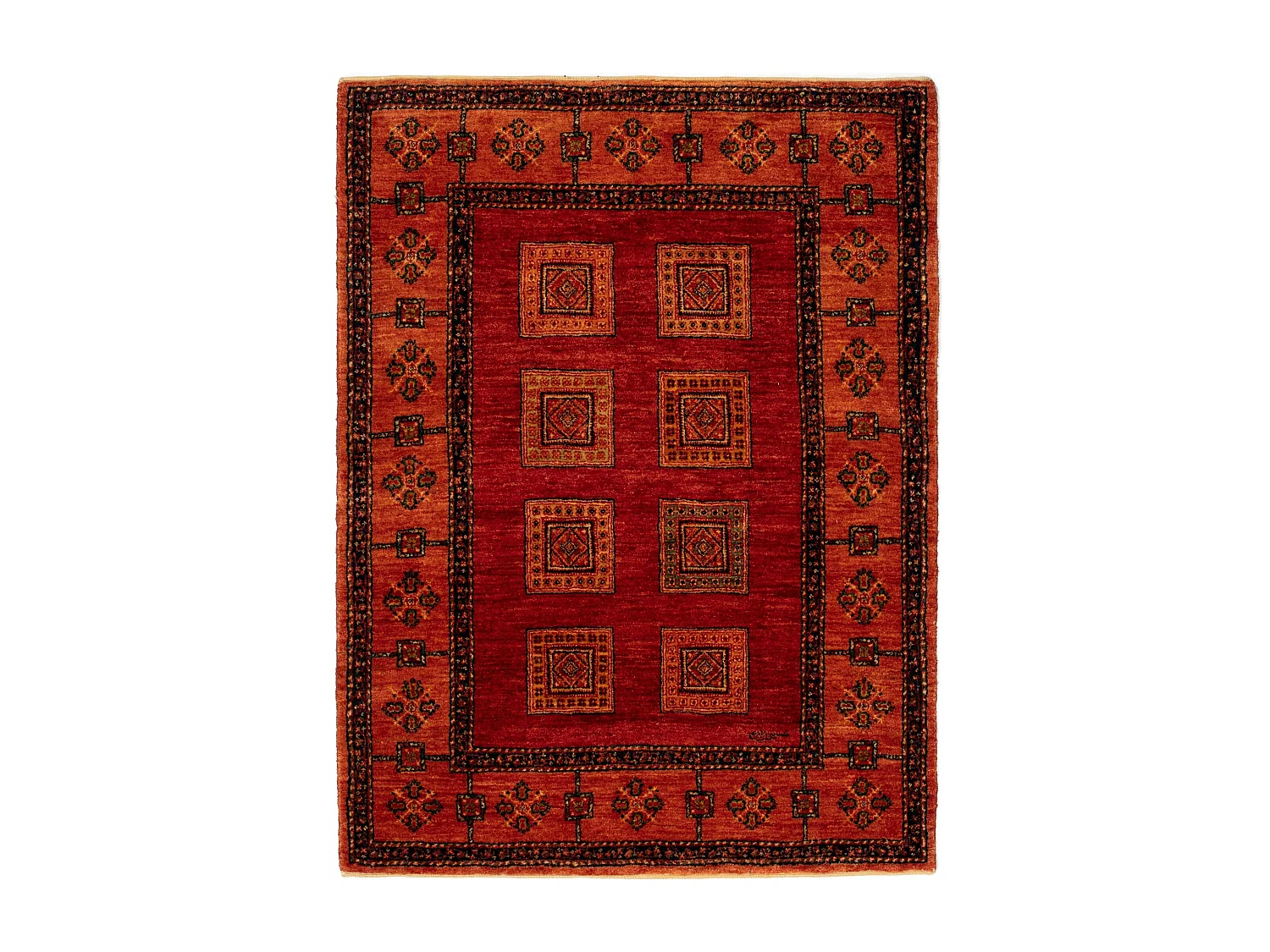 Wollteppich 111x147 Rot Kashkuli