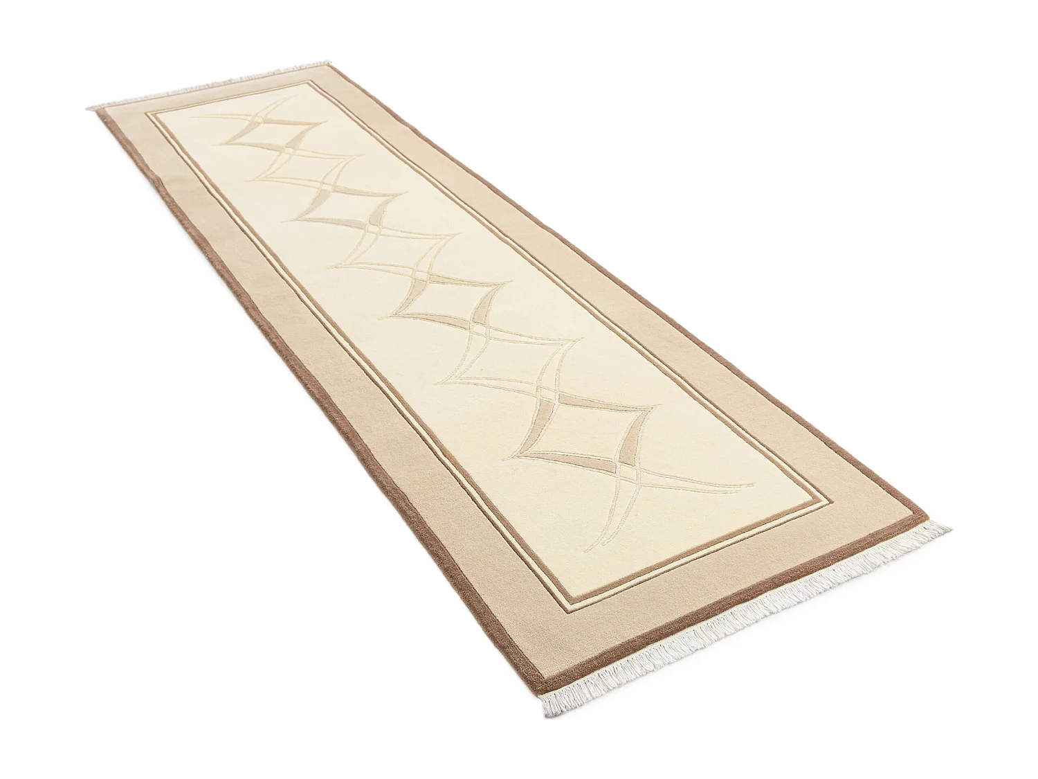 Tapis de couloir en laine 84x302 brun Darya