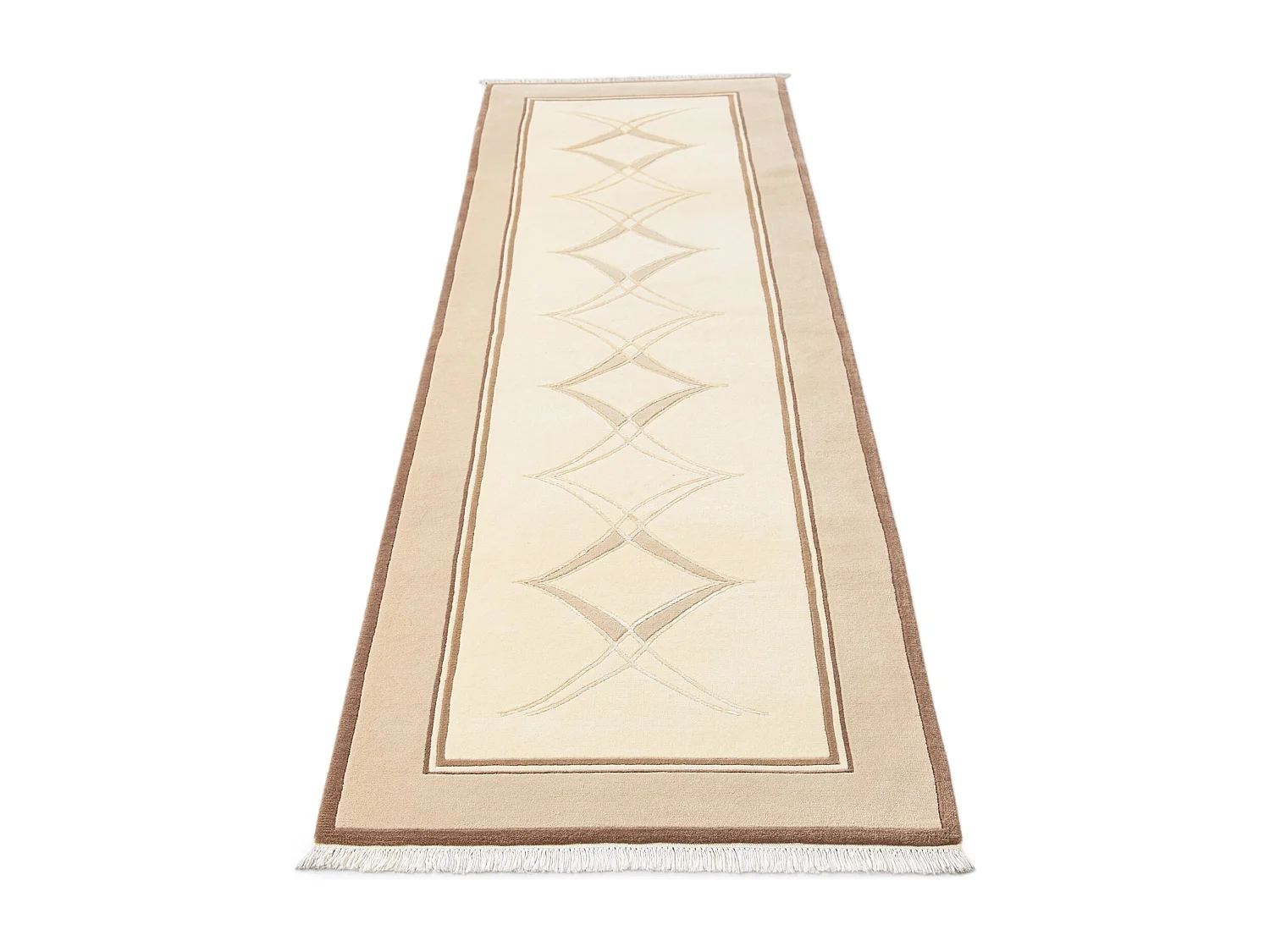 Tapis de couloir en laine 84x302 brun Darya