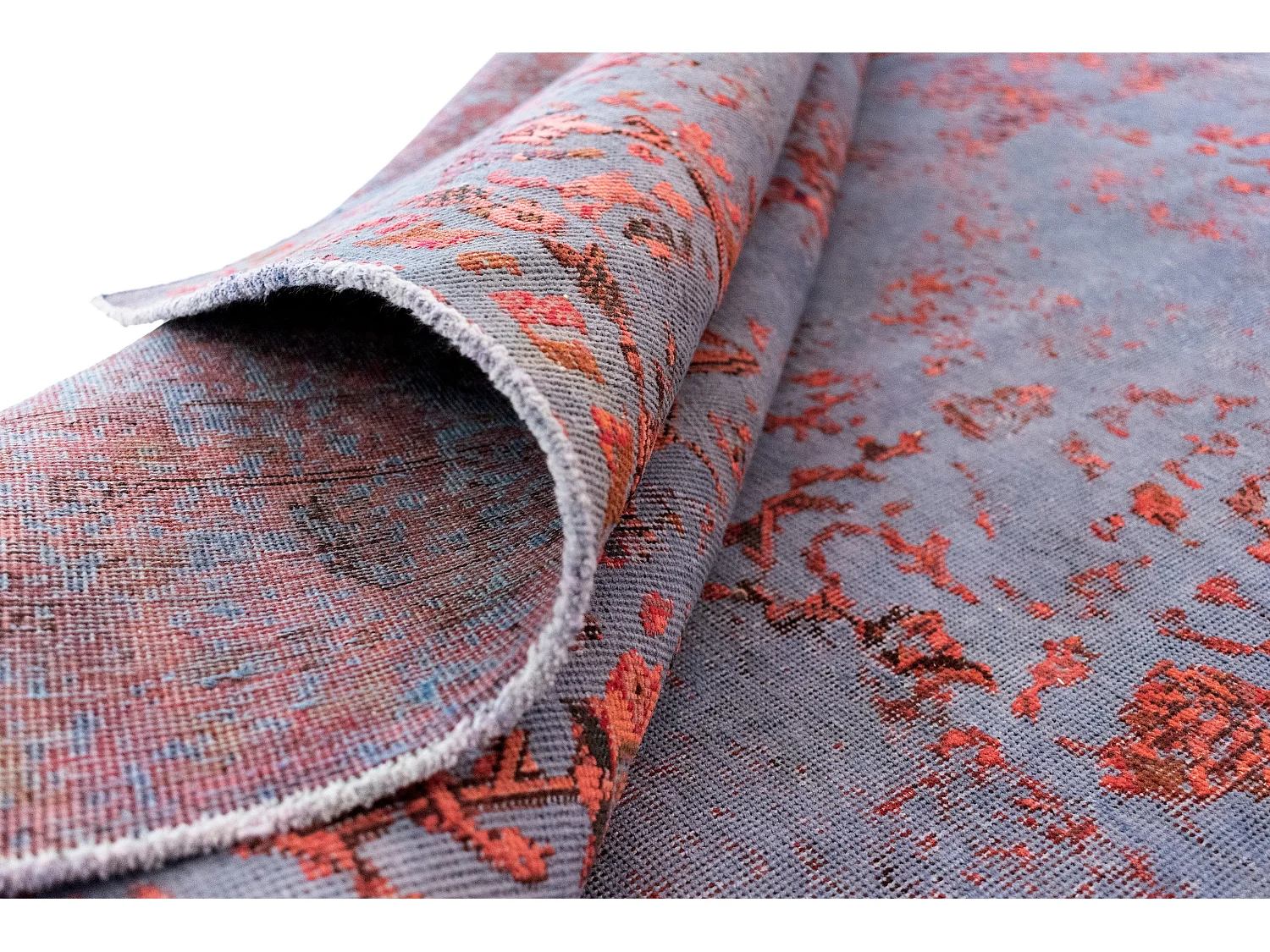 Tapis de laine 200x290 Bleu Vintage Royal