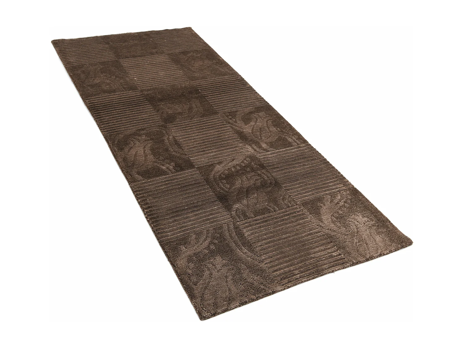 Tapis de couloir en laine 86x201 brun Darya