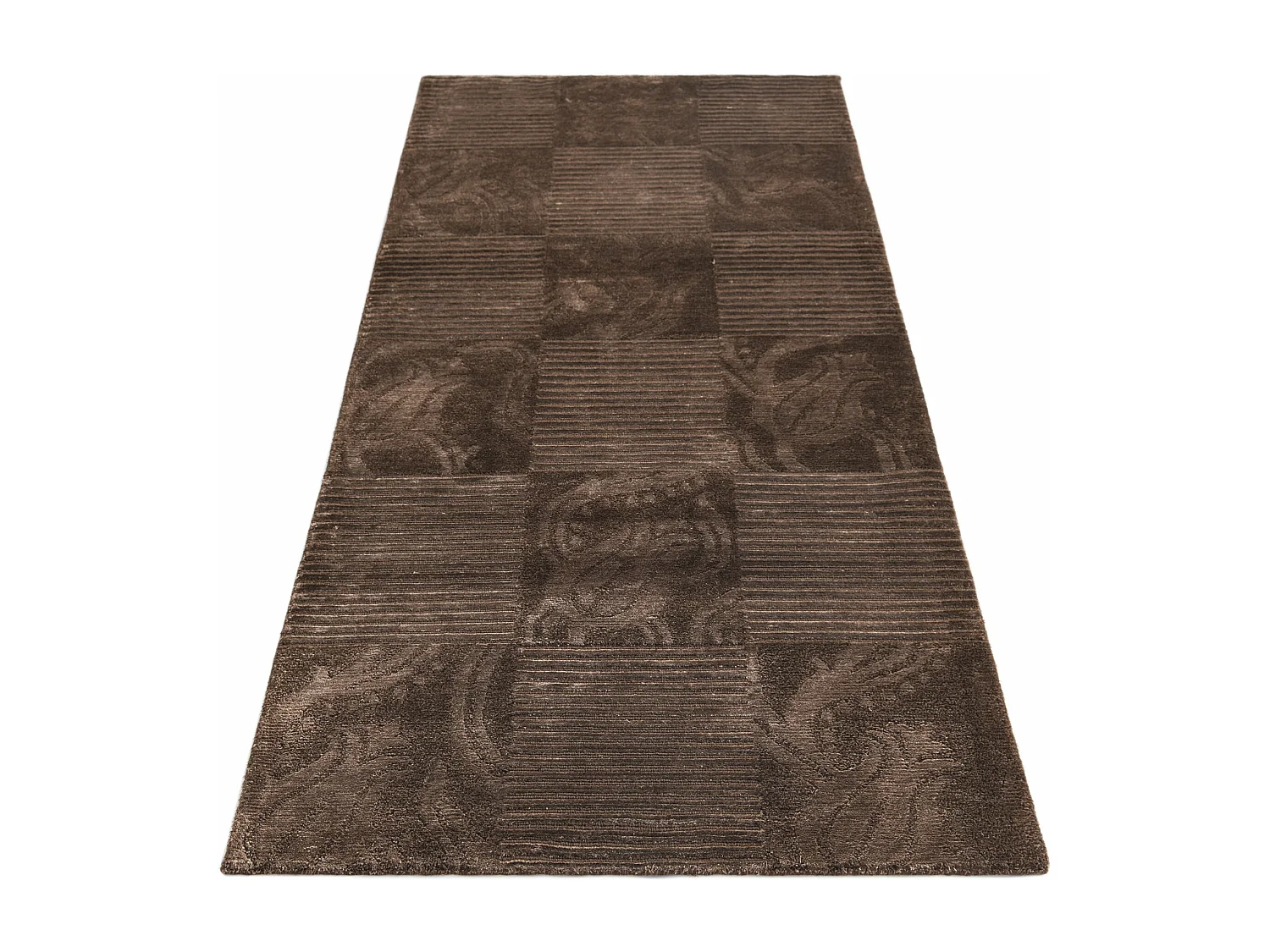 Tapis de couloir en laine 86x201 brun Darya