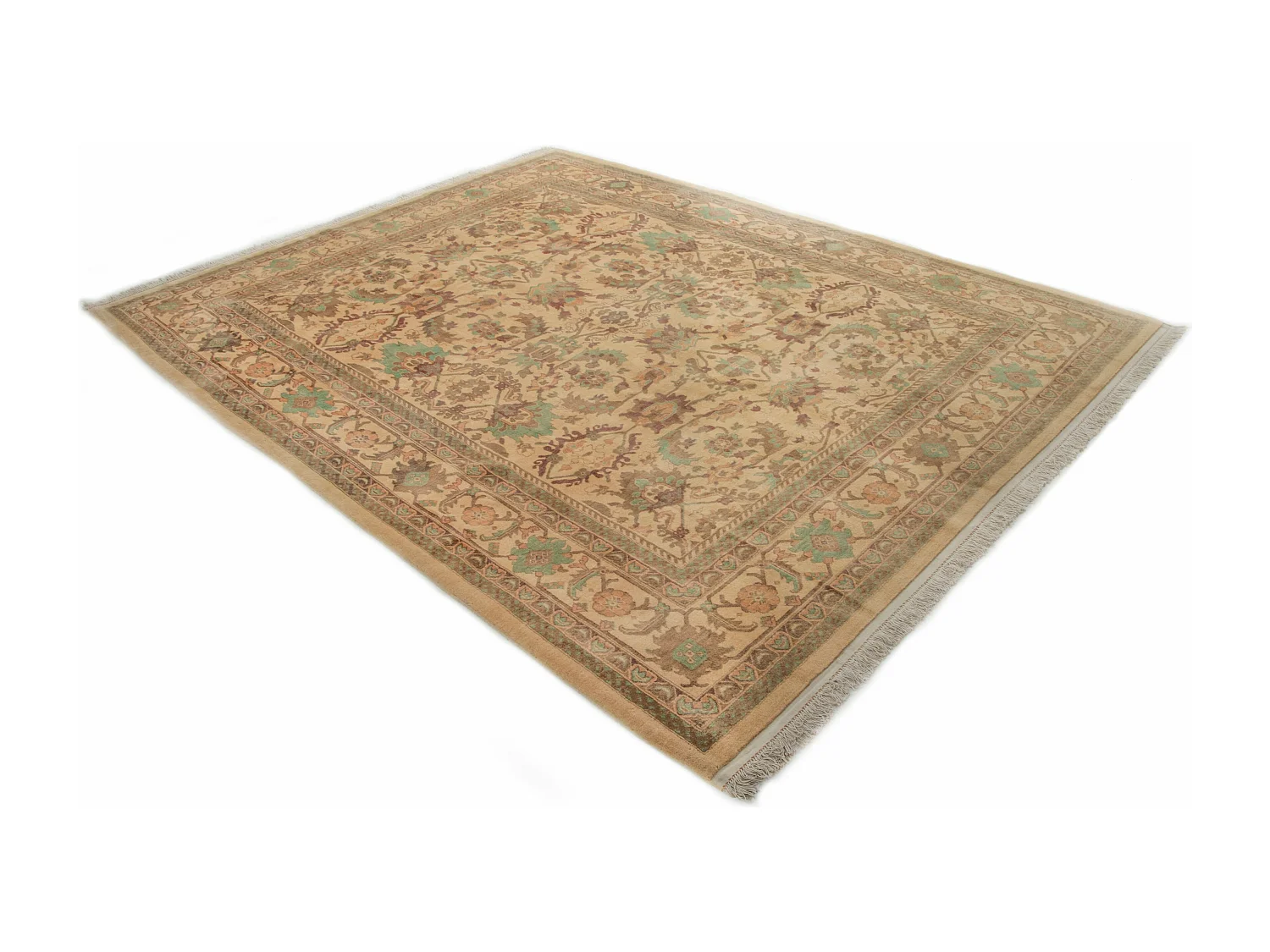Wollteppich 256x318 Beige Tabriz