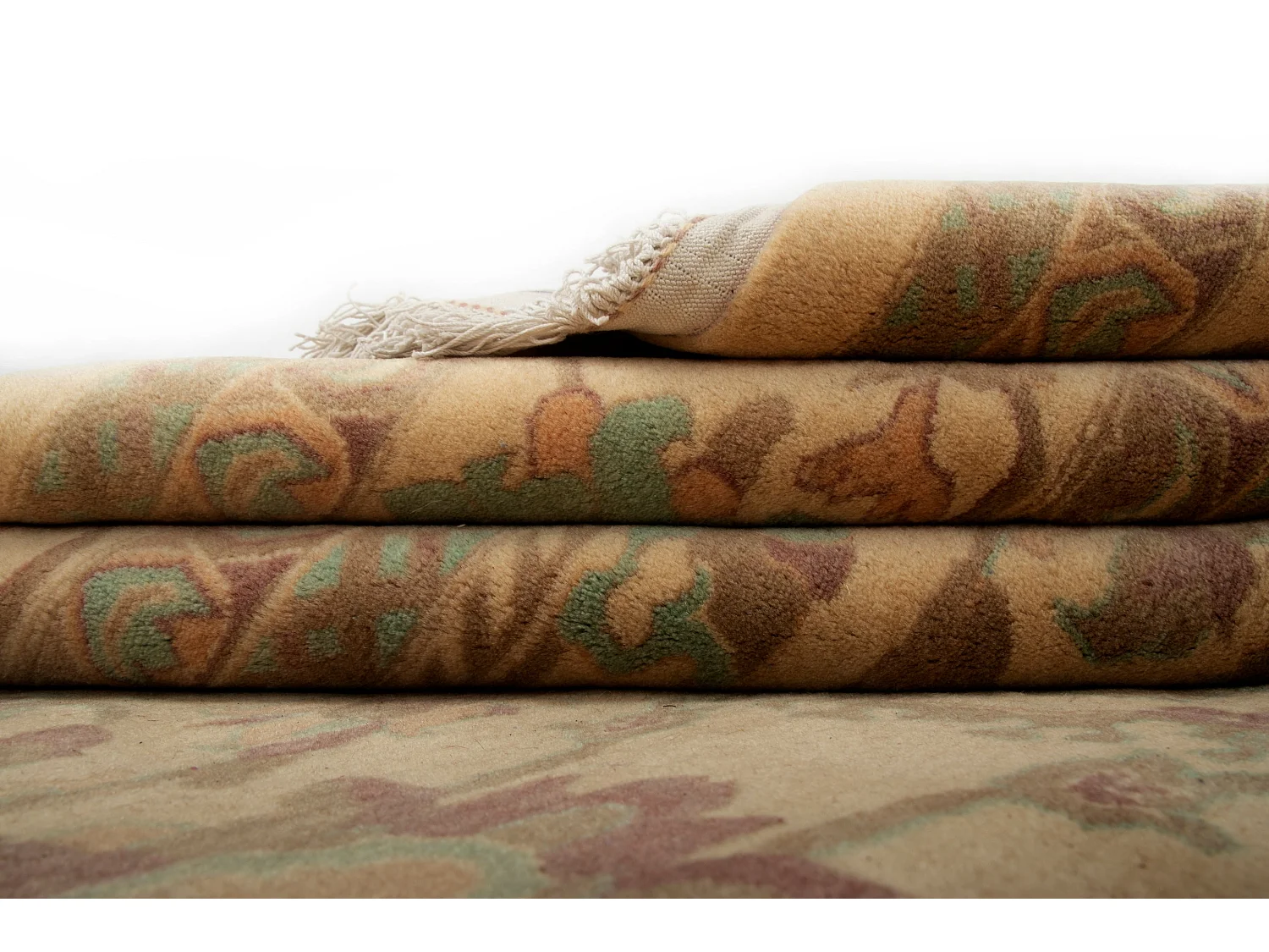 Wollteppich 256x318 Beige Tabriz