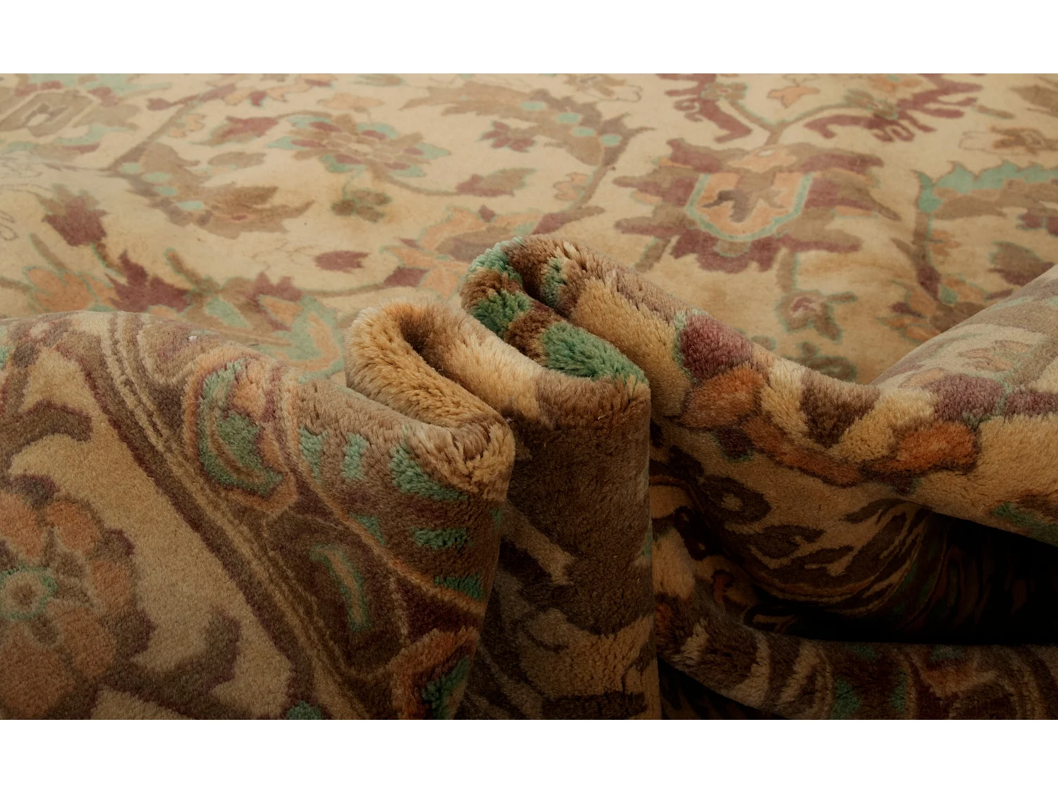 Wollteppich 256x318 Beige Tabriz