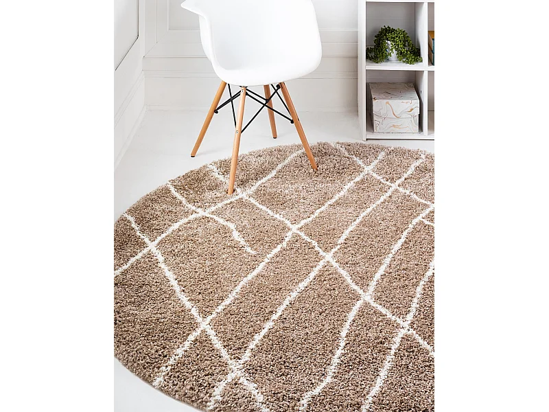 Tappeto shaggy  185x185 marrone Lachen Fence