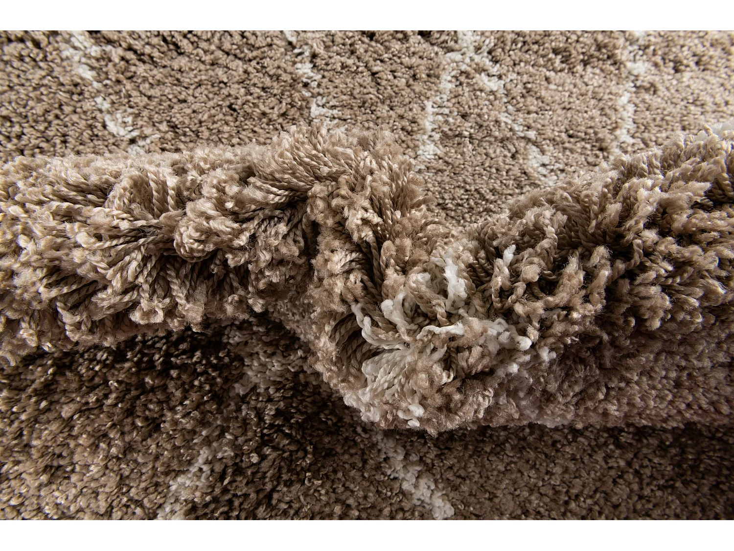 Tapis shaggy 185x185 brun Lachen Fence