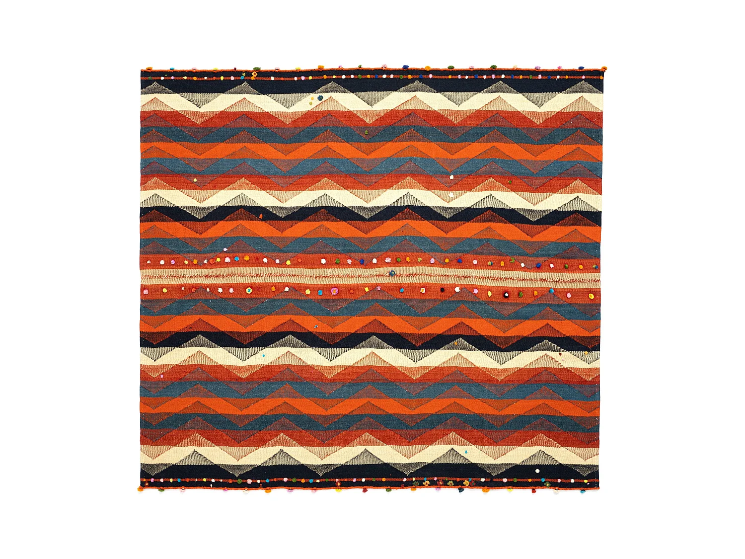 Tapis de laine 172x187 rouge Jajim