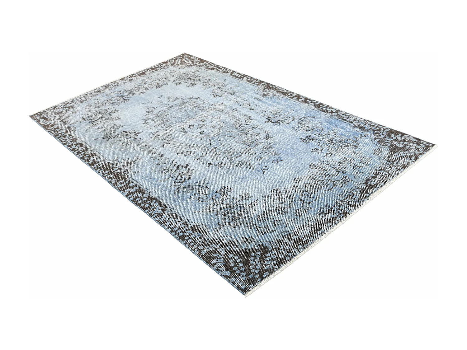 Tappeto in lana 122x201 Blu Ultra Vintage