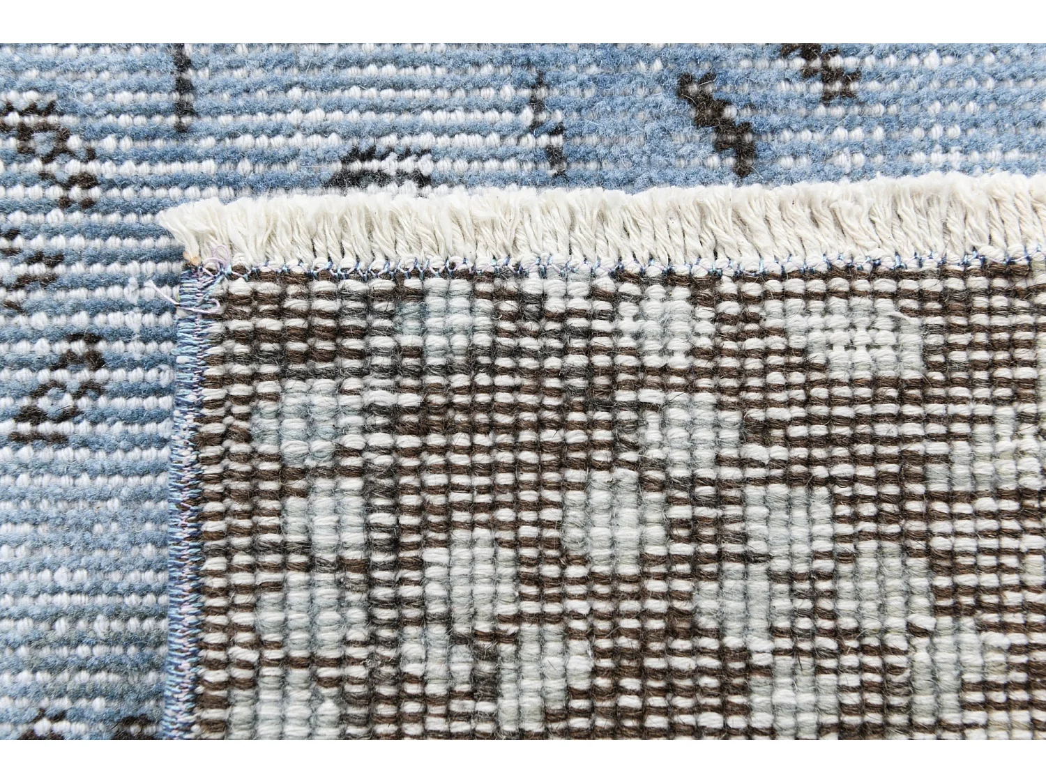 Tapis de laine 122x201 Bleu Ultra Vintage