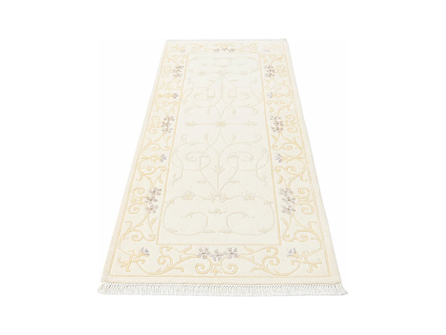 Läufer-Wollteppich 79x198 Beige Darya