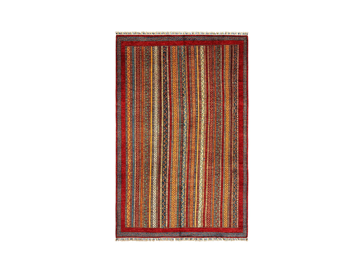 Tapis de laine 194x293 rouge Torkman