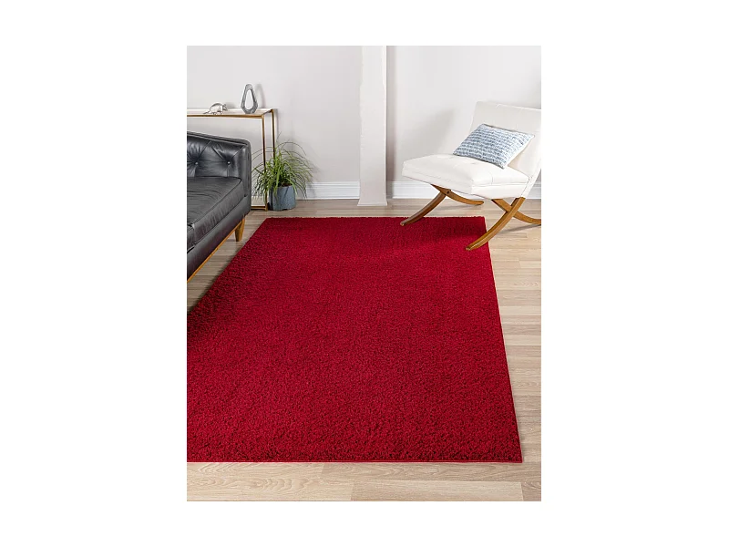 Tapis shaggy 185x275 rouge Luzern