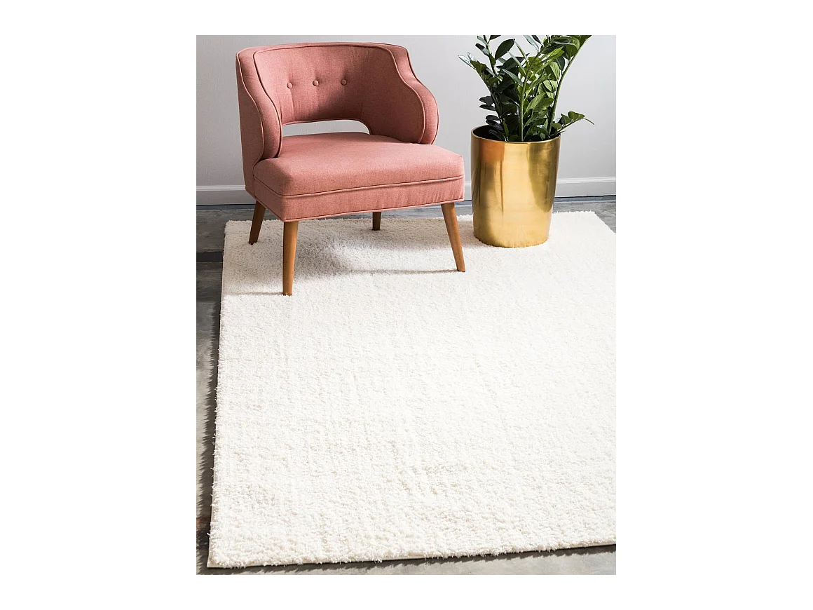 Hochflorteppich 125x185 Weiss Luzern