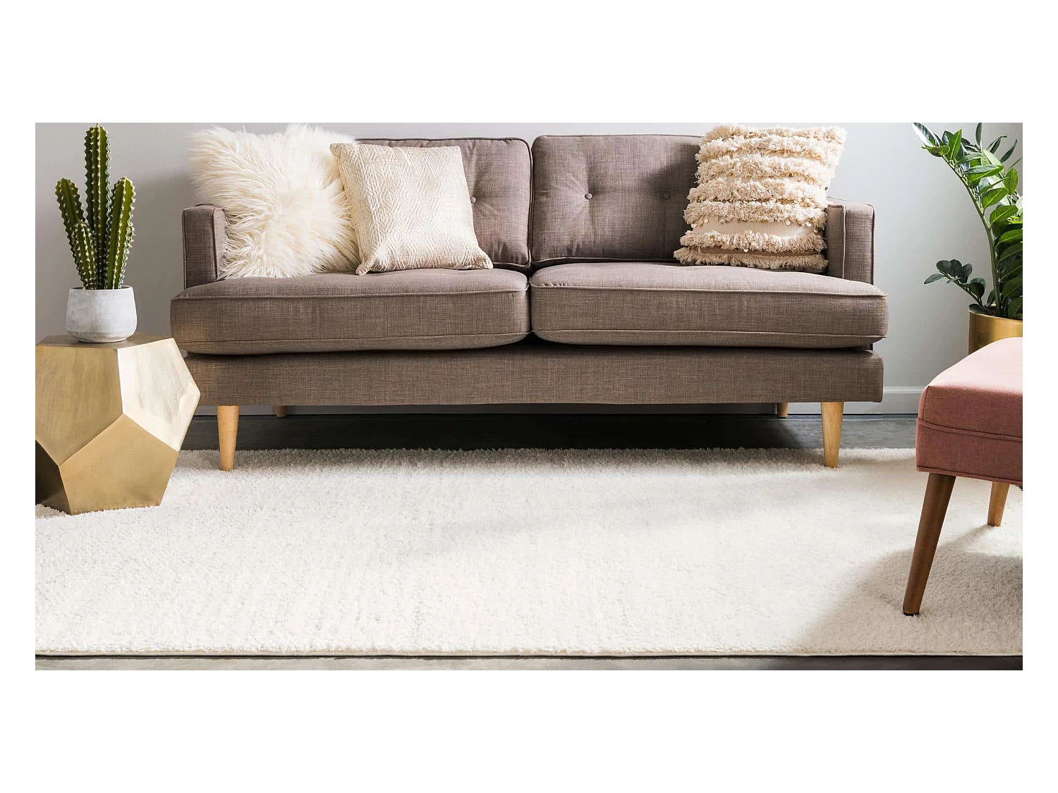 Tapis shaggy 125x185 Blanc Luzern