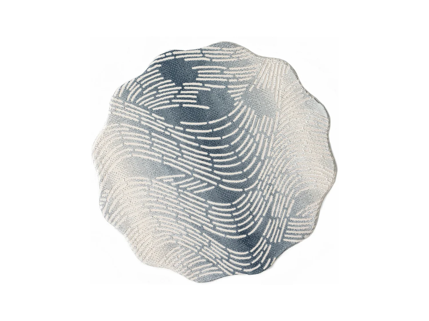 Tappeto 120x120 Blu Royal Wavy