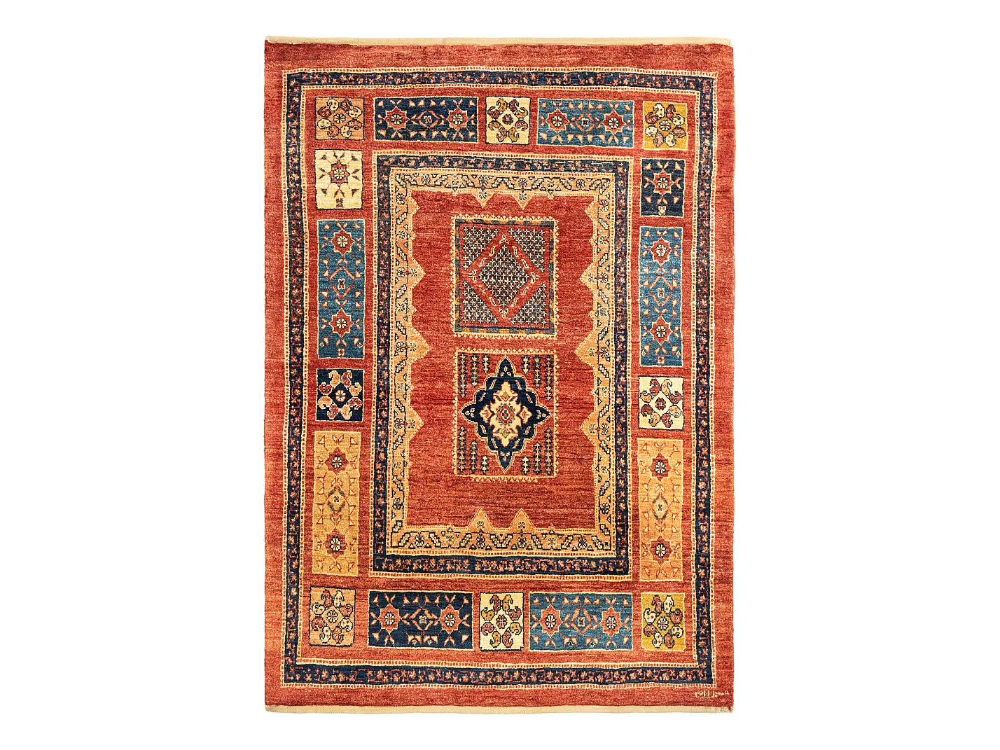 Tapis de laine 107x150 rouge Kashkuli