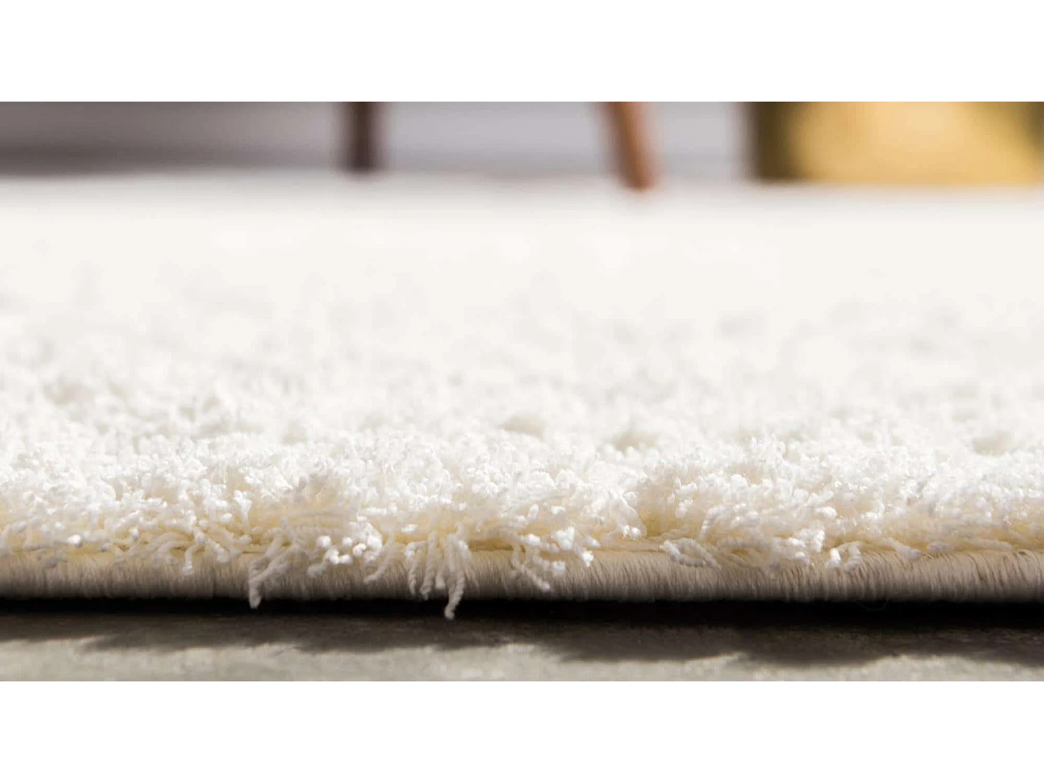 Tapis shaggy 125x125 Blanc Luzern