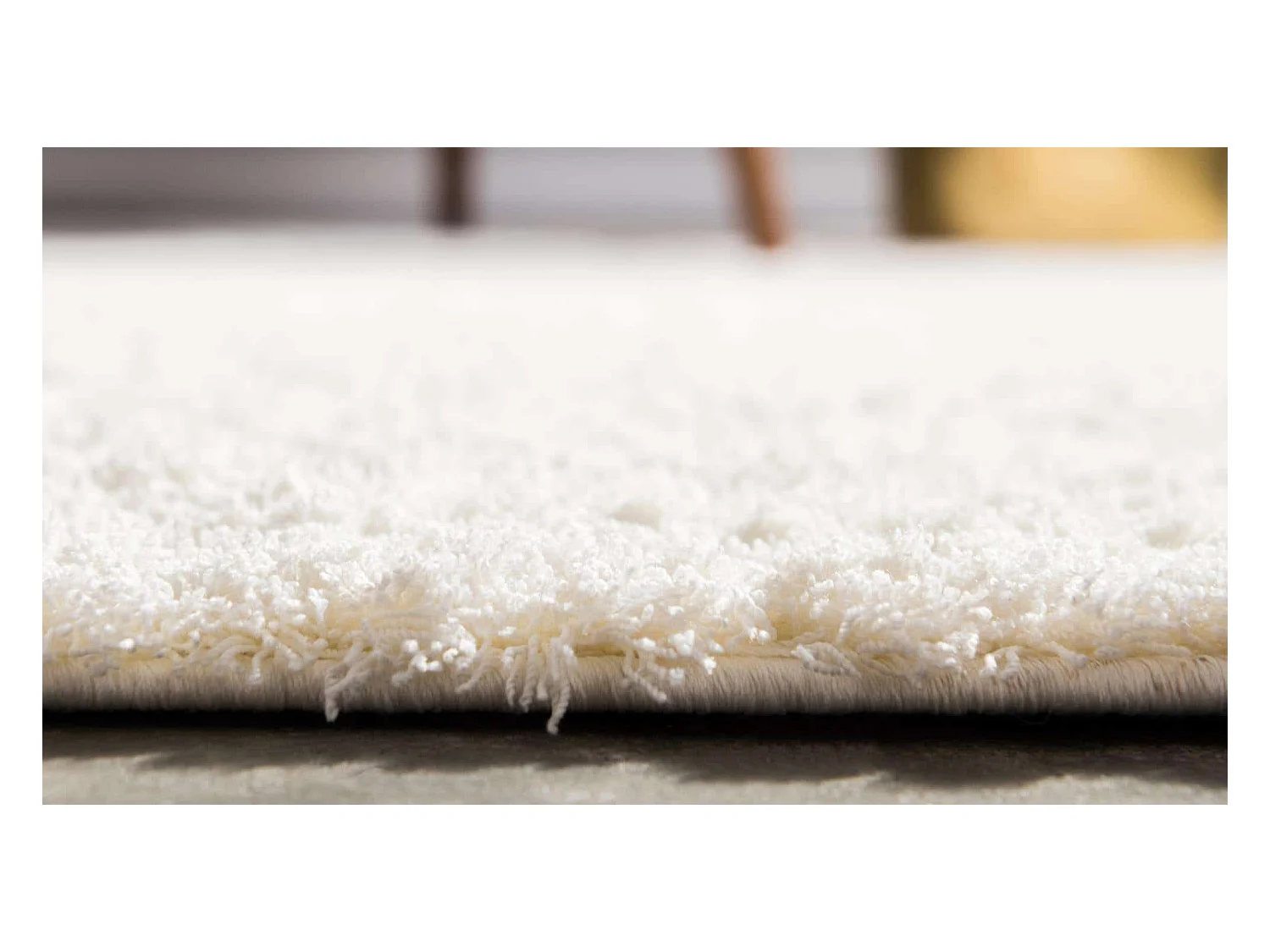 Hoogpolig tapijt 122x122 Wit Luzern