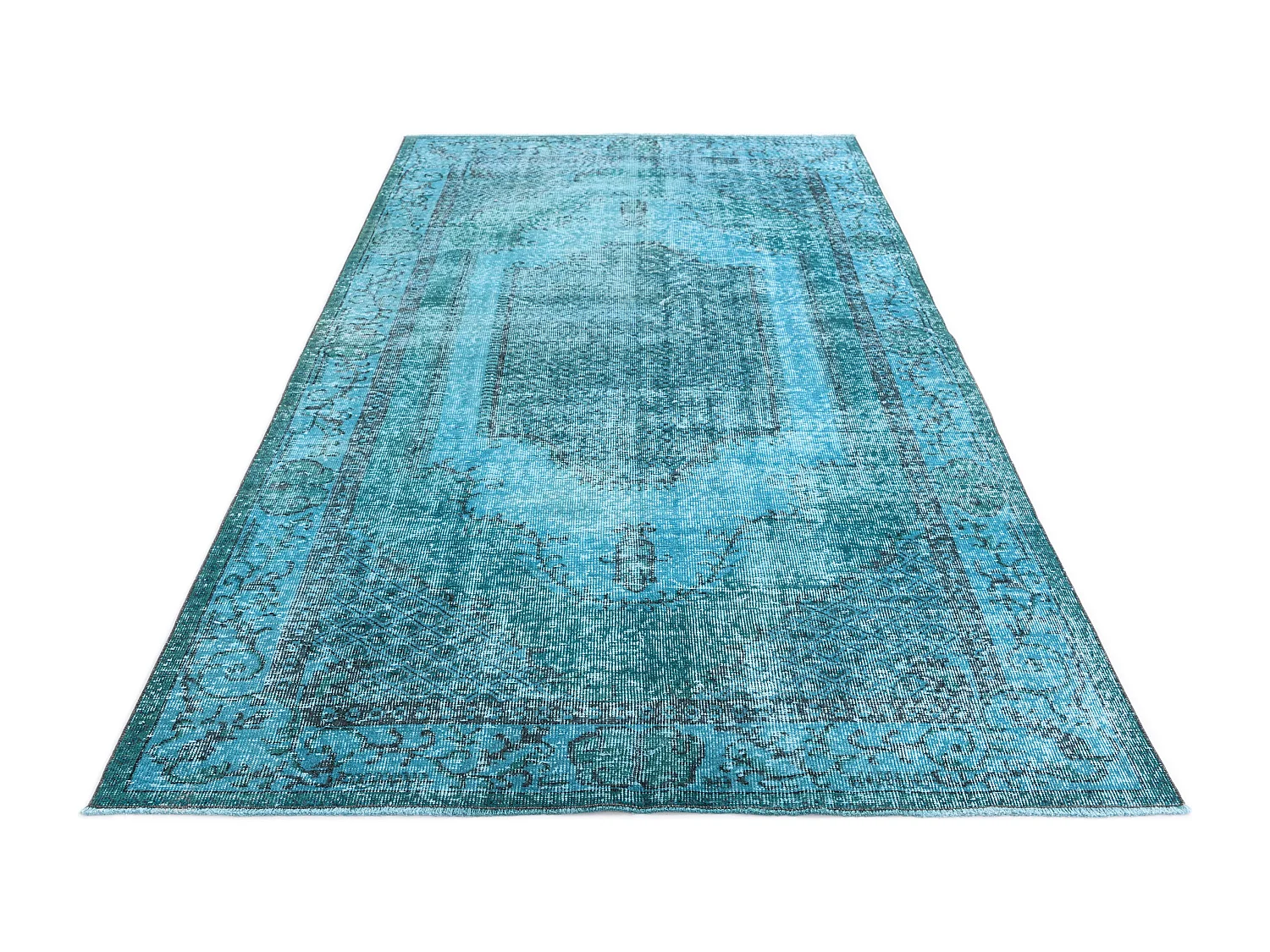 Wollteppich 155x284 Türkis Ultra Vintage