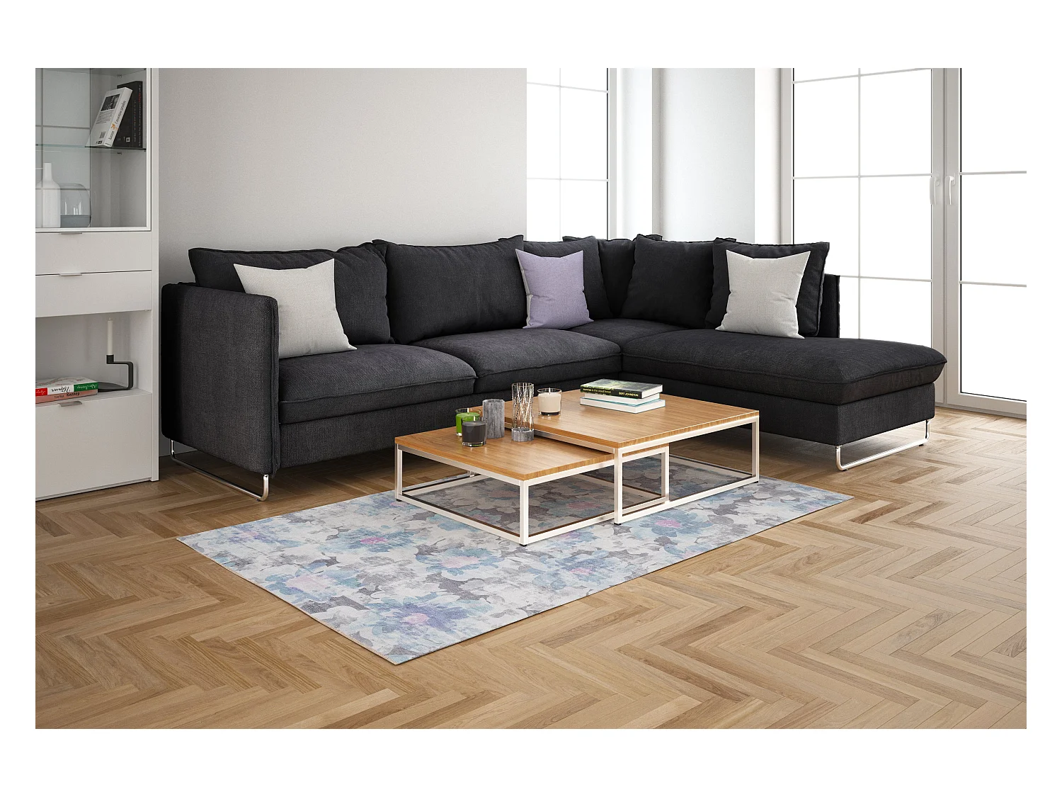 Tappeto 65x120 grigio Kriens Blossom