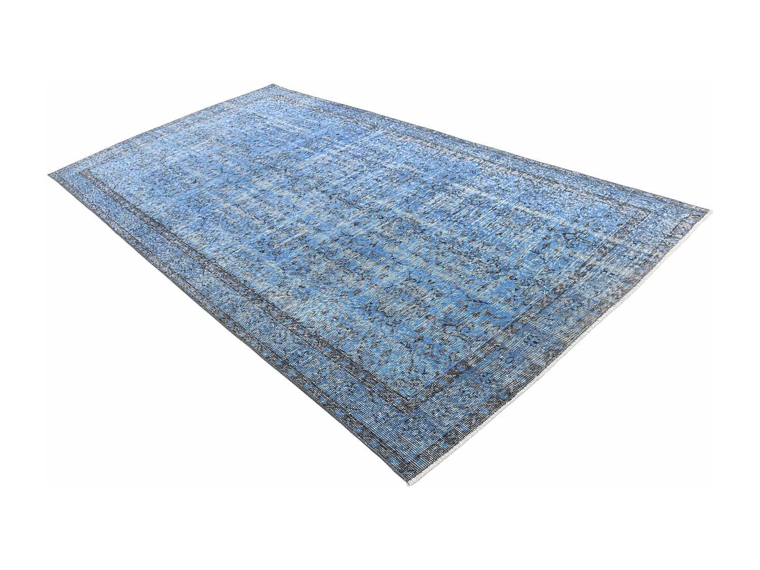 Tapis de laine 152x300 Bleu Ultra Vintage