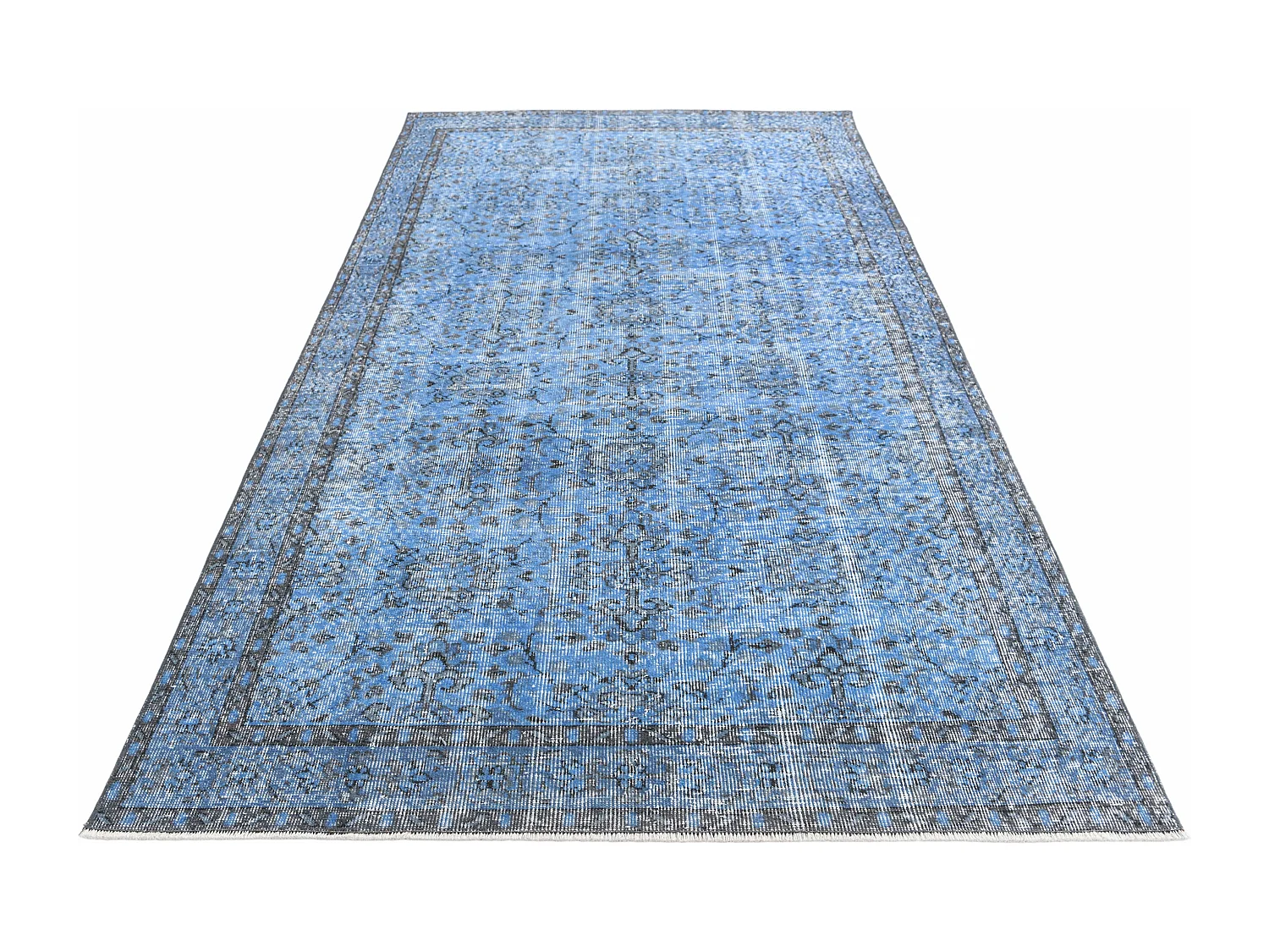 Tapis de laine 152x300 Bleu Ultra Vintage