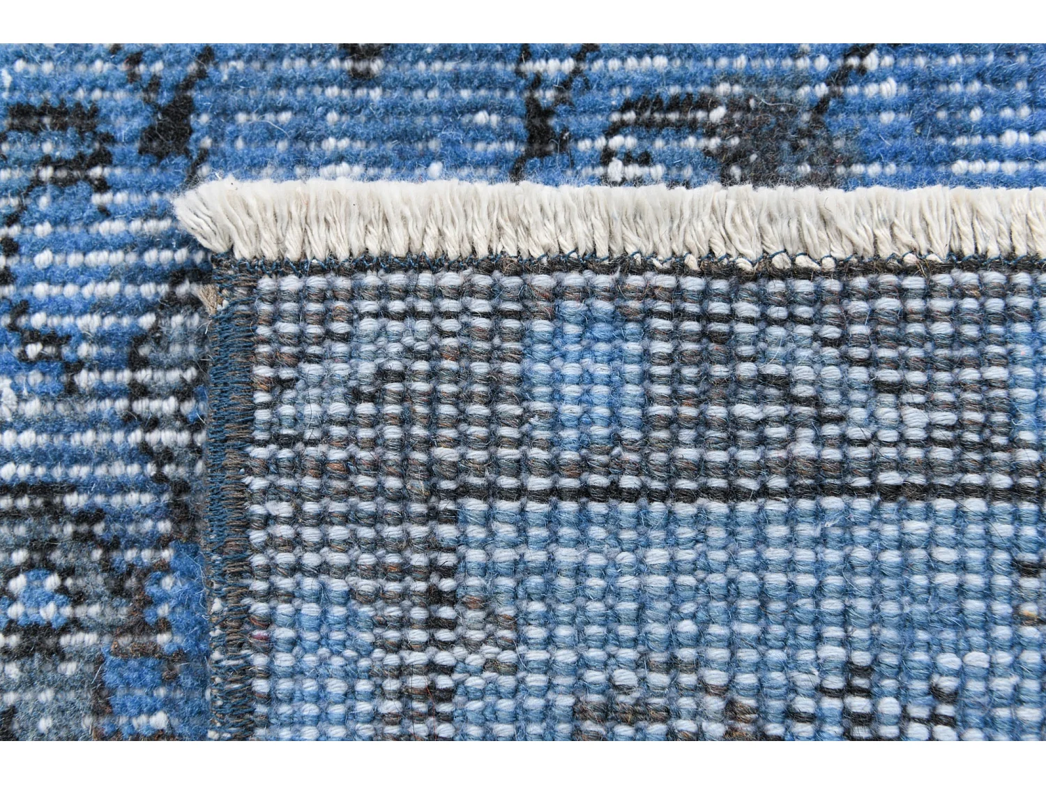 Tapis de laine 152x300 Bleu Ultra Vintage