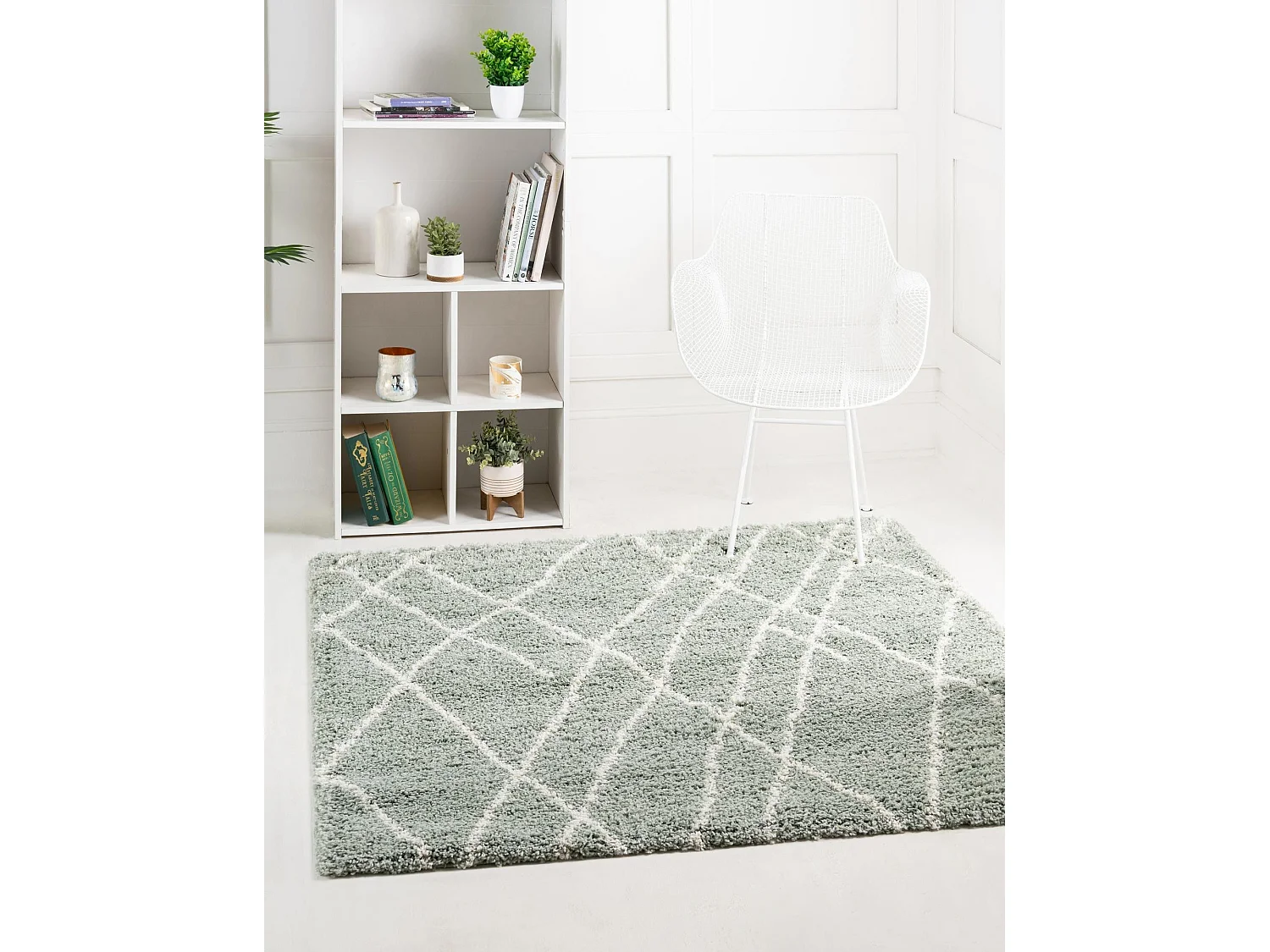 Hoogpolig tapijt 240x240 Groen Lachen Fence