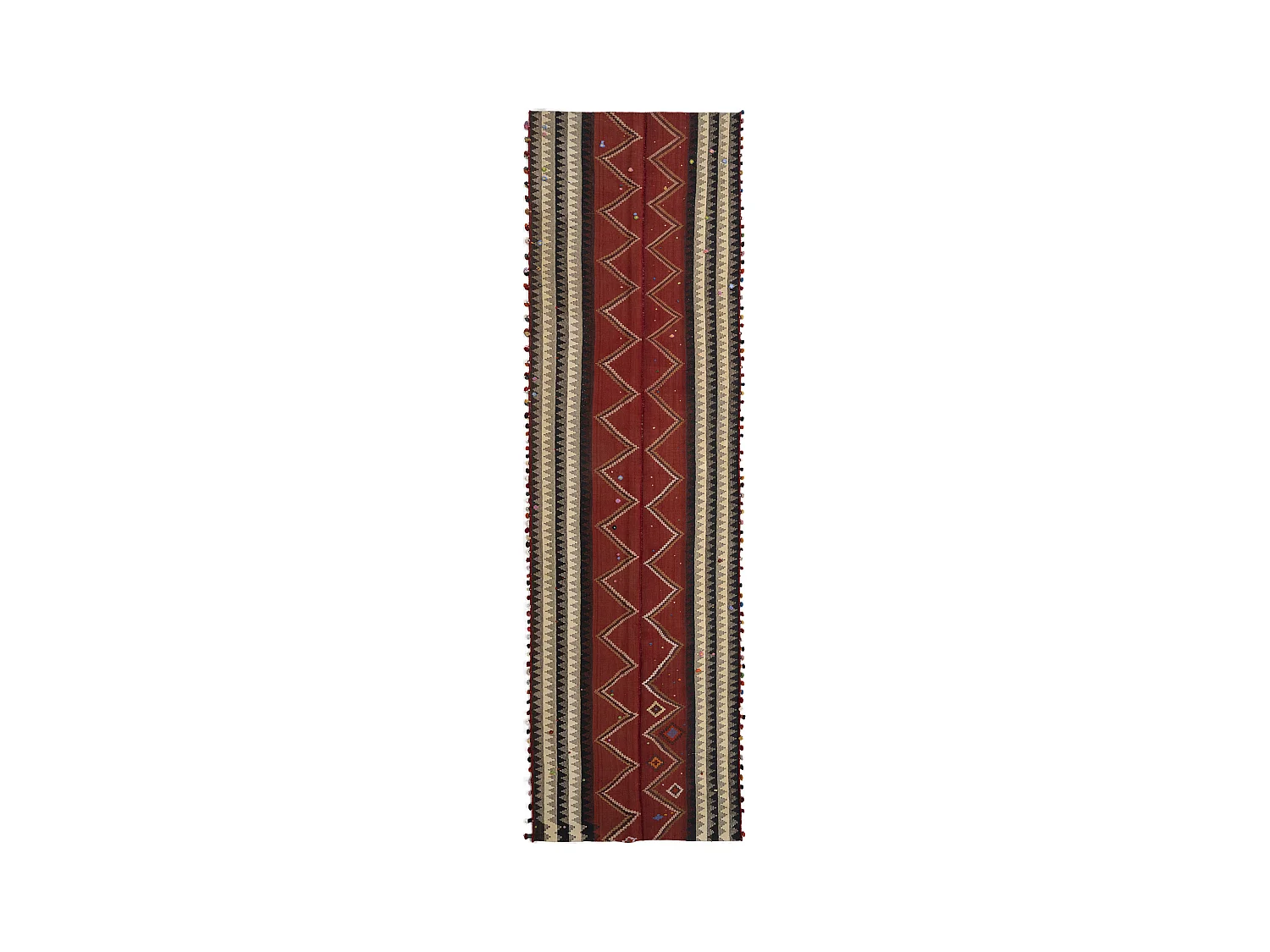 Tapis de laine 125x463 rouge Jajim