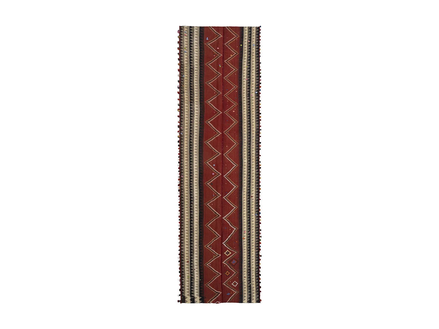 Tapis de laine 125x463 rouge Jajim