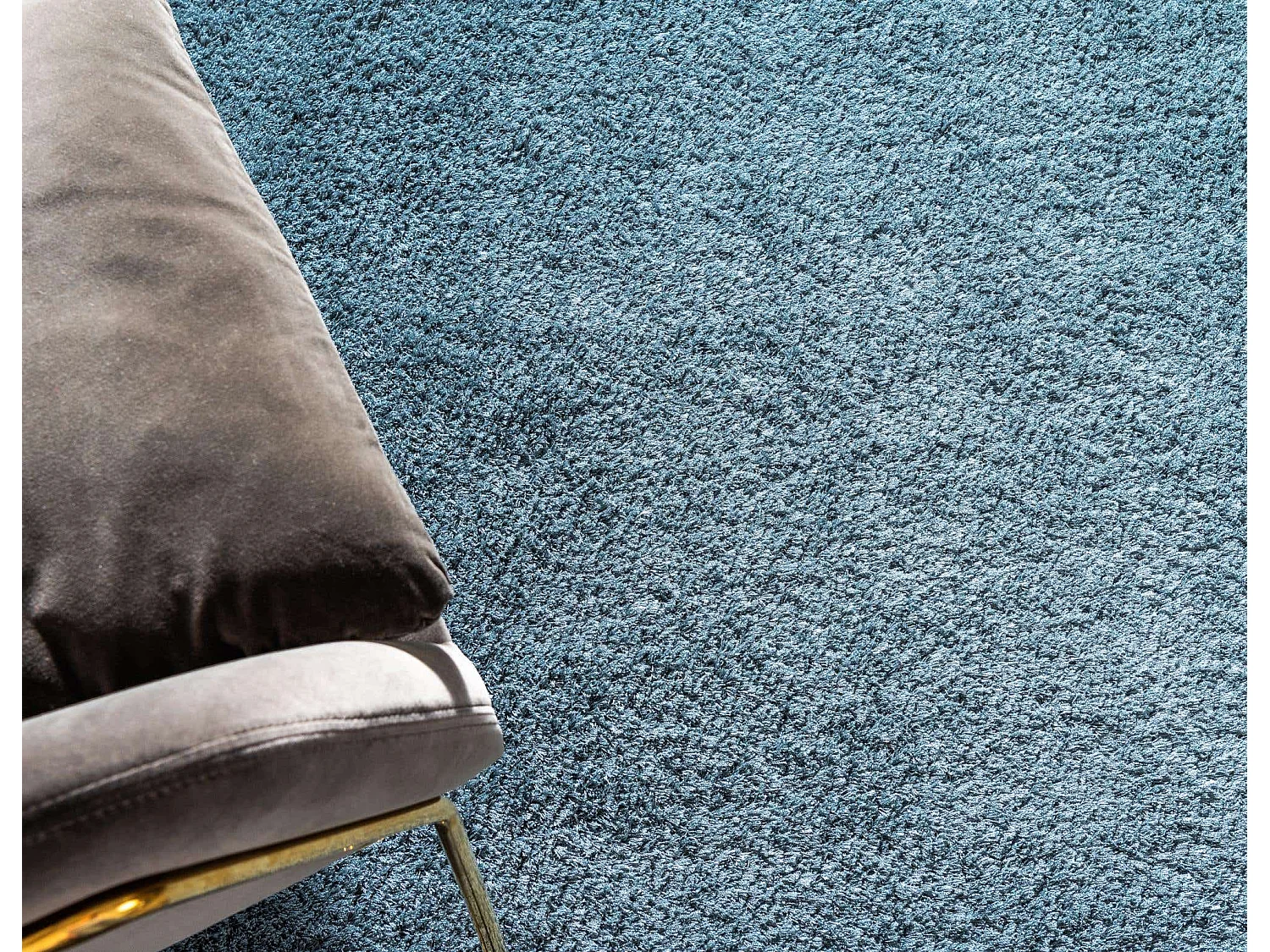 Hoogpolig tapijt 185x185 Blauw Luzern