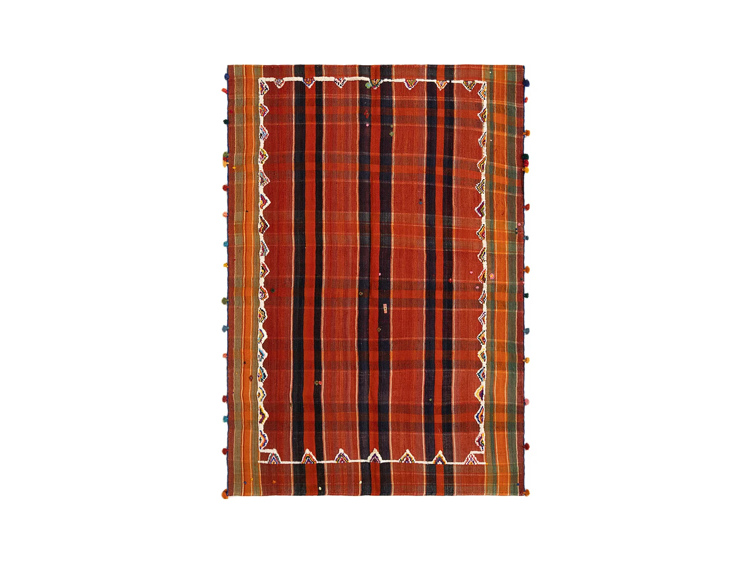 Tapis de laine 157x228 rouge Jajim