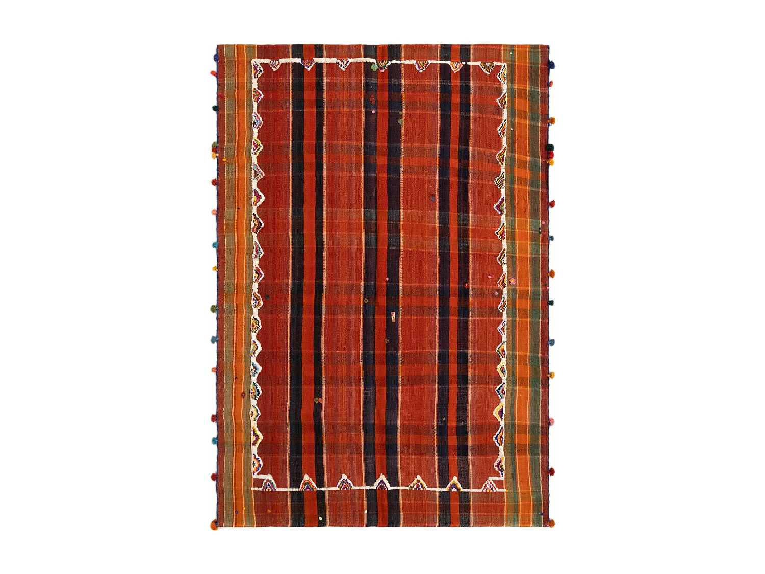 Tapis de laine 157x228 rouge Jajim