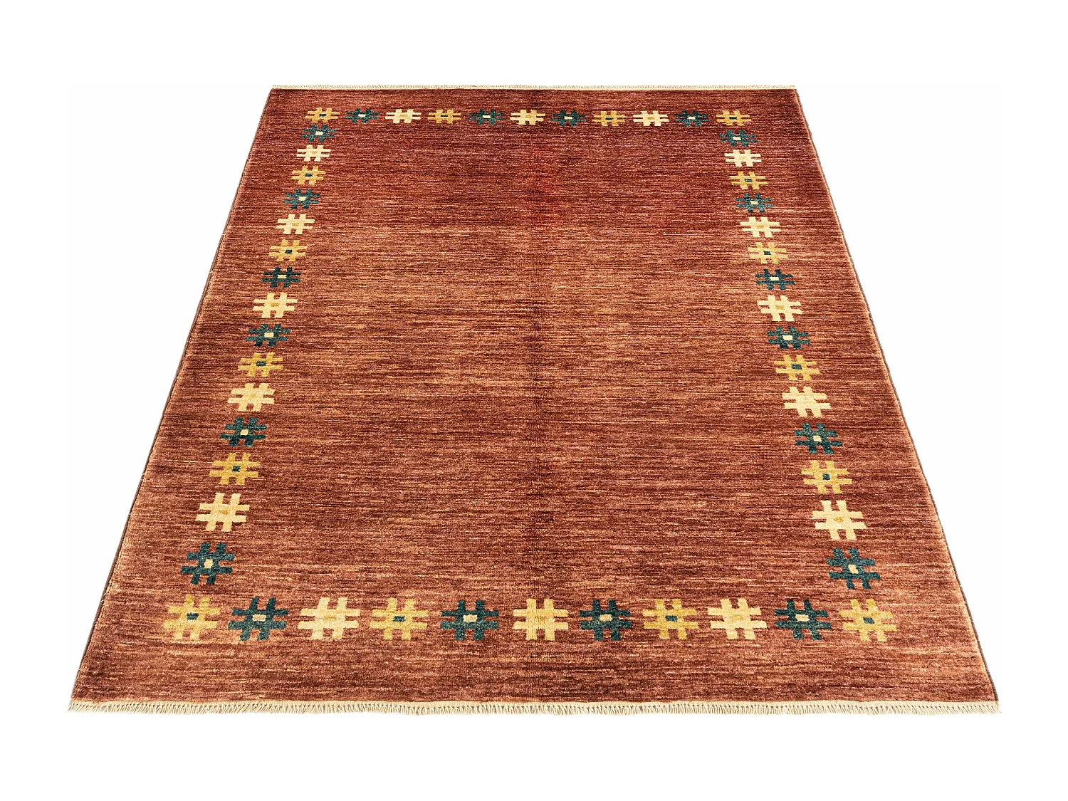 Tapis de laine 122x185 brun Gabbeh