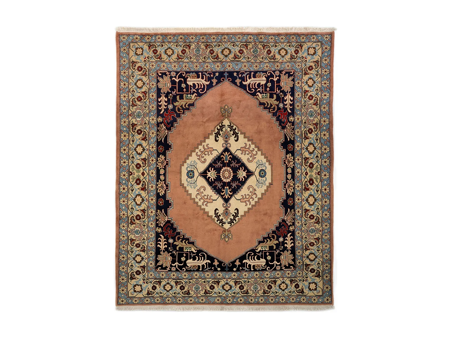 Wollteppich 204x297 Beige Tabriz