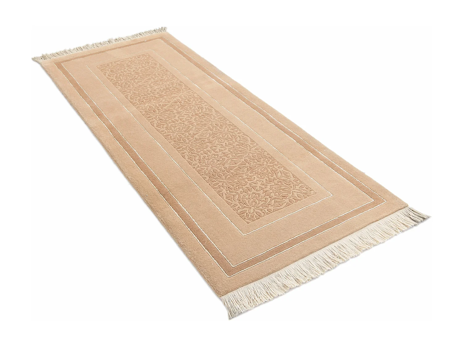 Tapis de couloir en laine 81x203 brun Darya