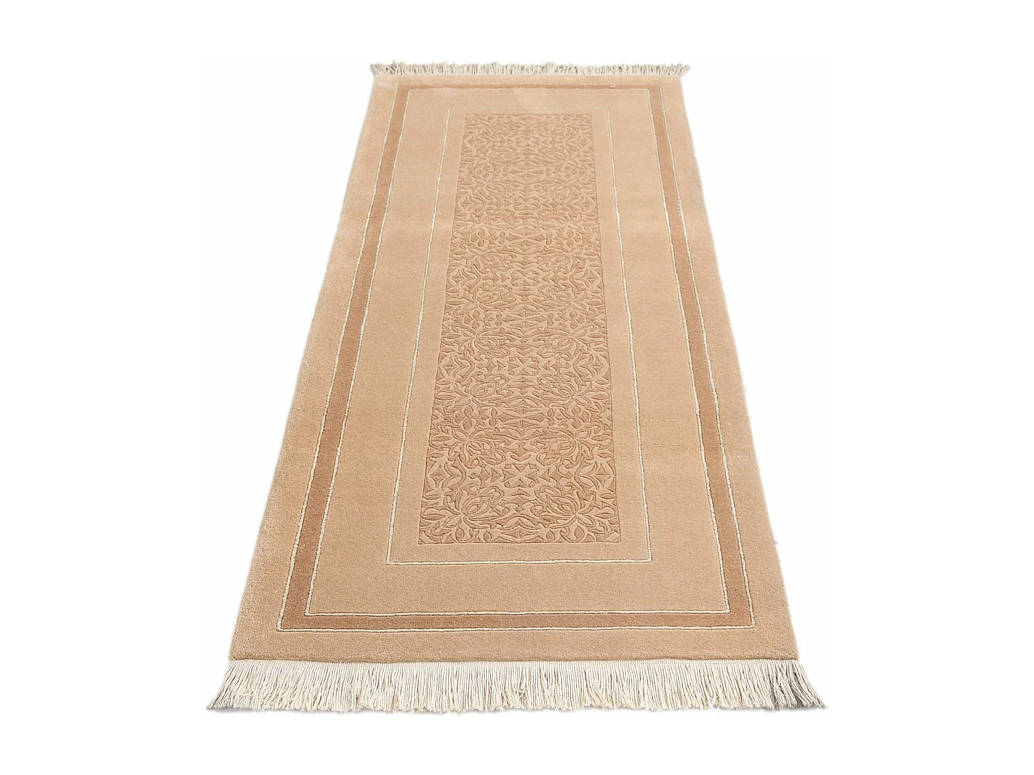 Tapis de couloir en laine 81x203 brun Darya