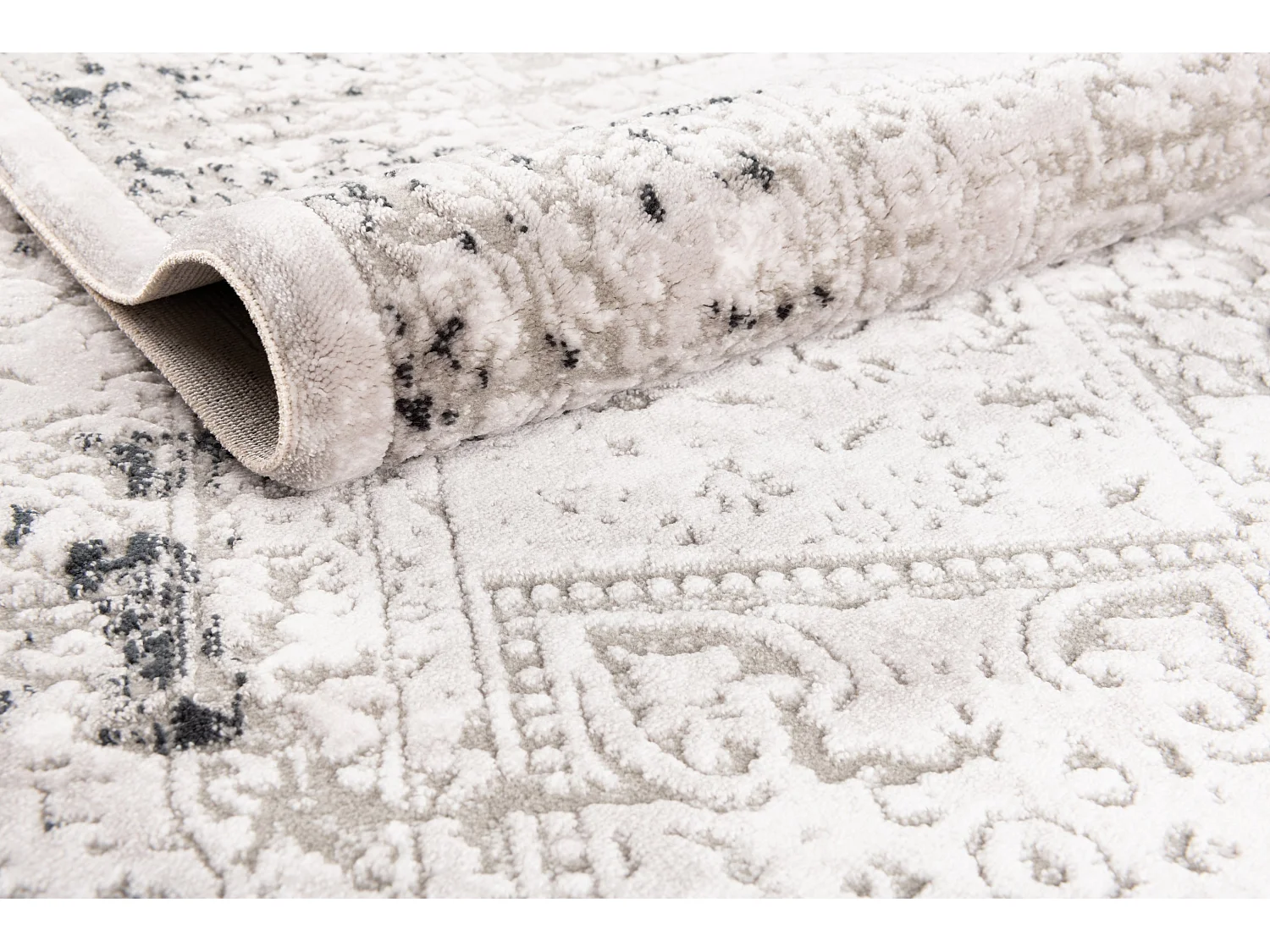 Tapis 160x160 gris Davos Elegance