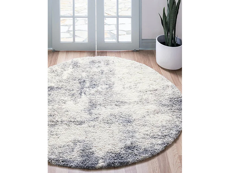 Hochflorteppich 125x125 Beige - Grau Lachen Haze