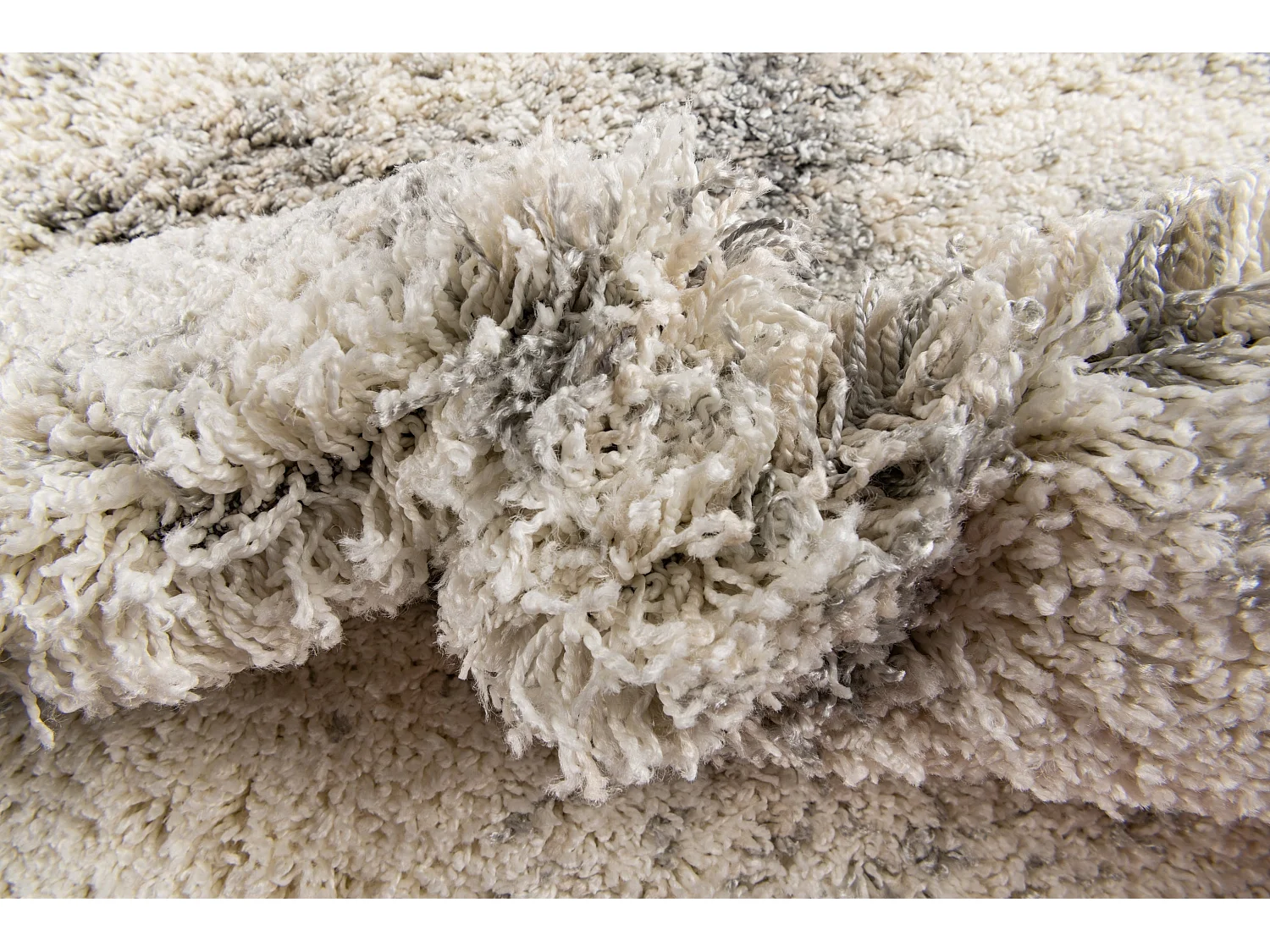 Tapis shaggy 125x125 beige -  gris Lachen Haze