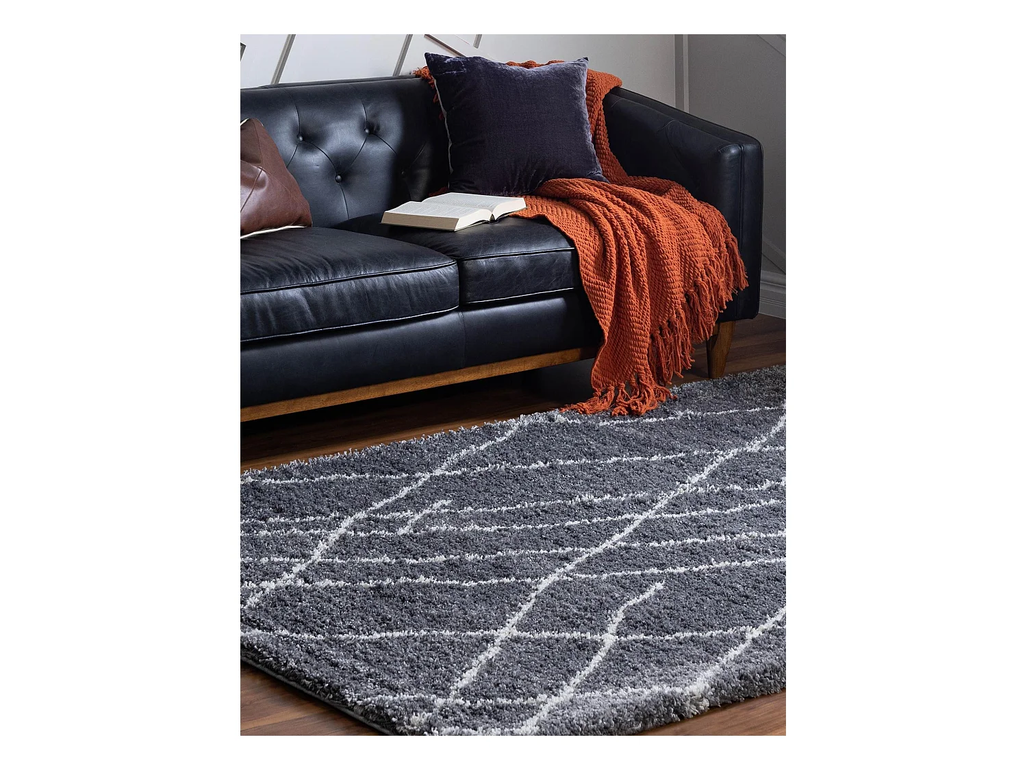 Tapis shaggy 275x365 gris pierre Lachen Fence