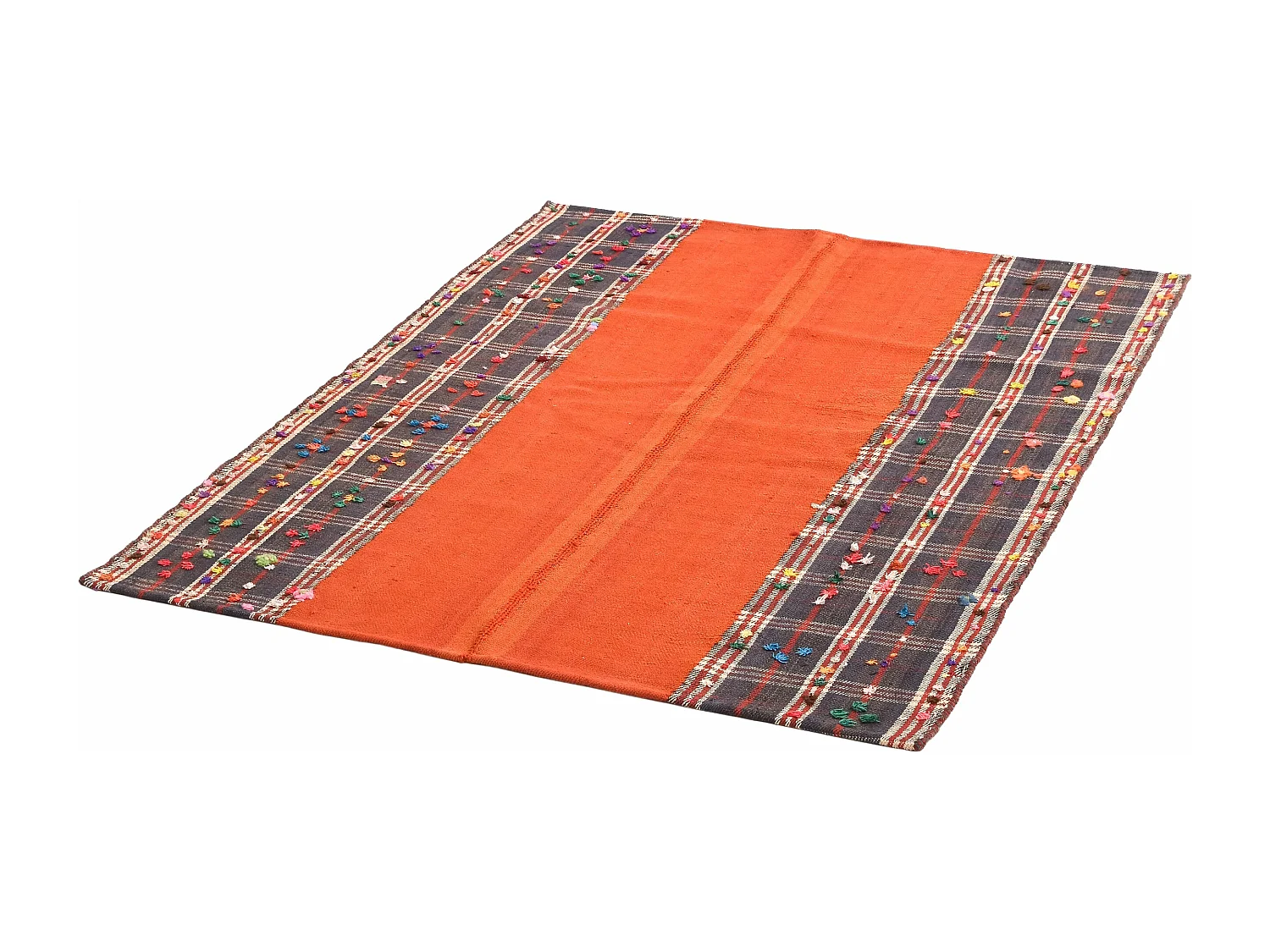 Tapis de laine 124x164 orange Jajim
