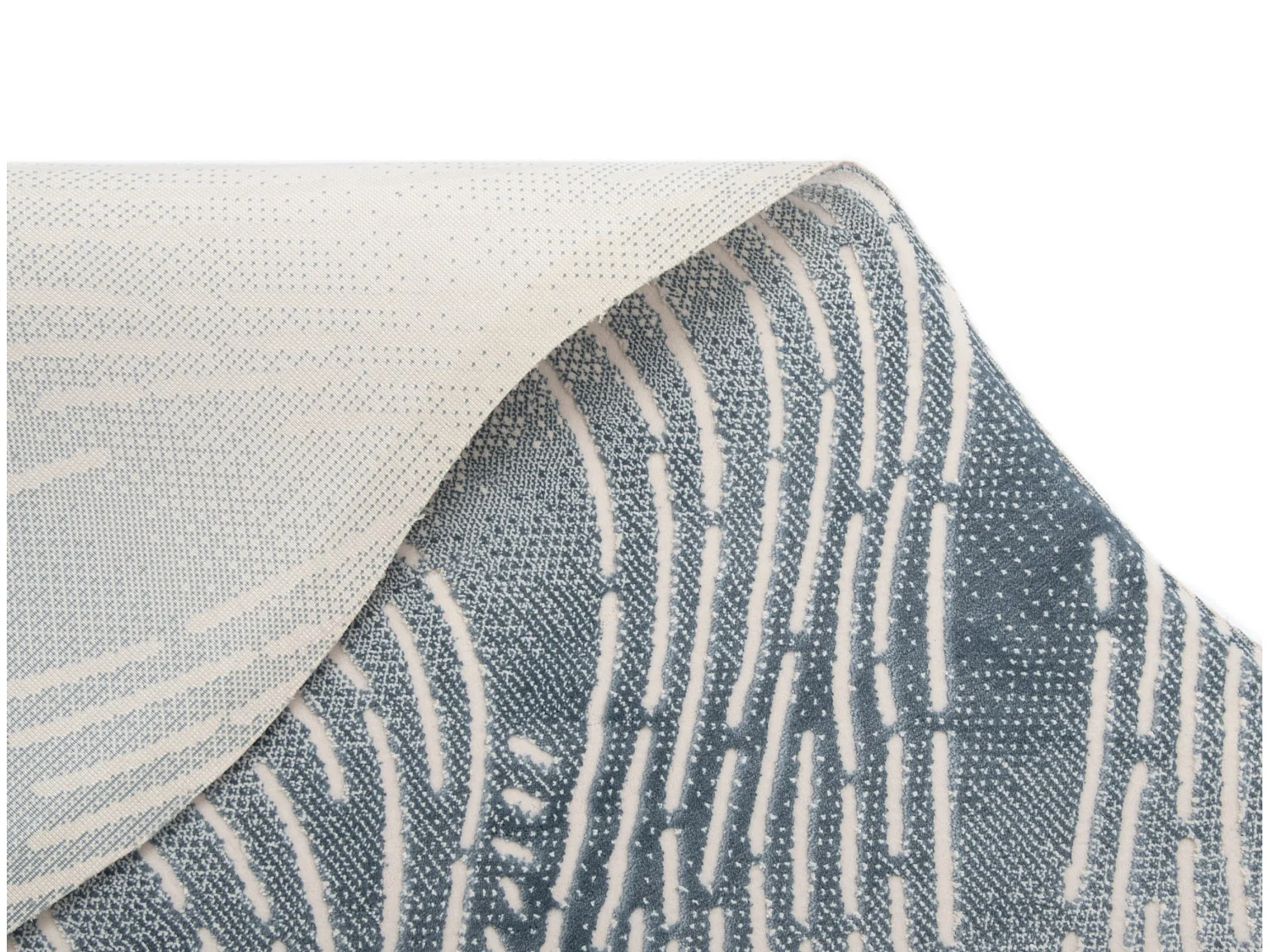 Tapis 100x300 Bleu Royal Wavy