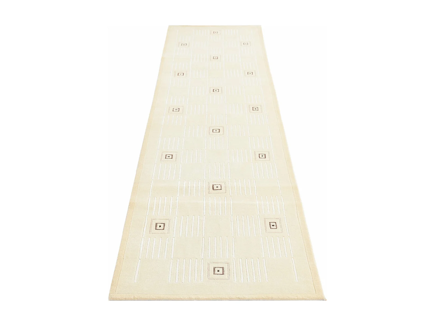 Tapis de couloir en laine 79x295 beige Darya
