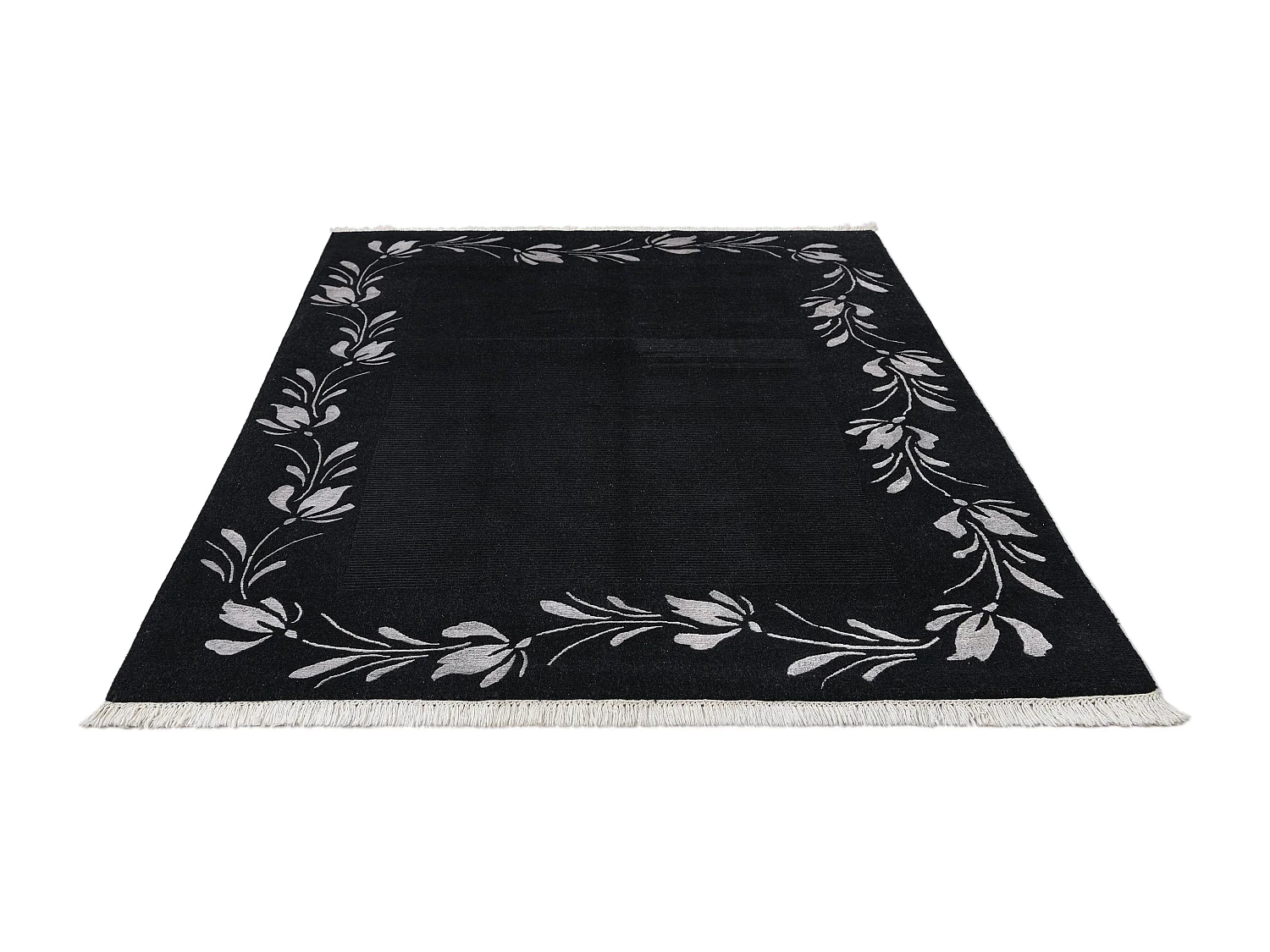 Wollteppich 168x239 Schwarz Darya