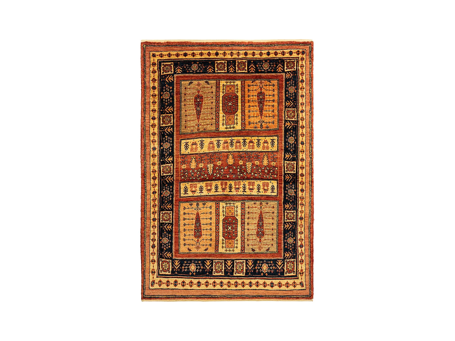 Tapis de laine 106x158 brun Kashkuli