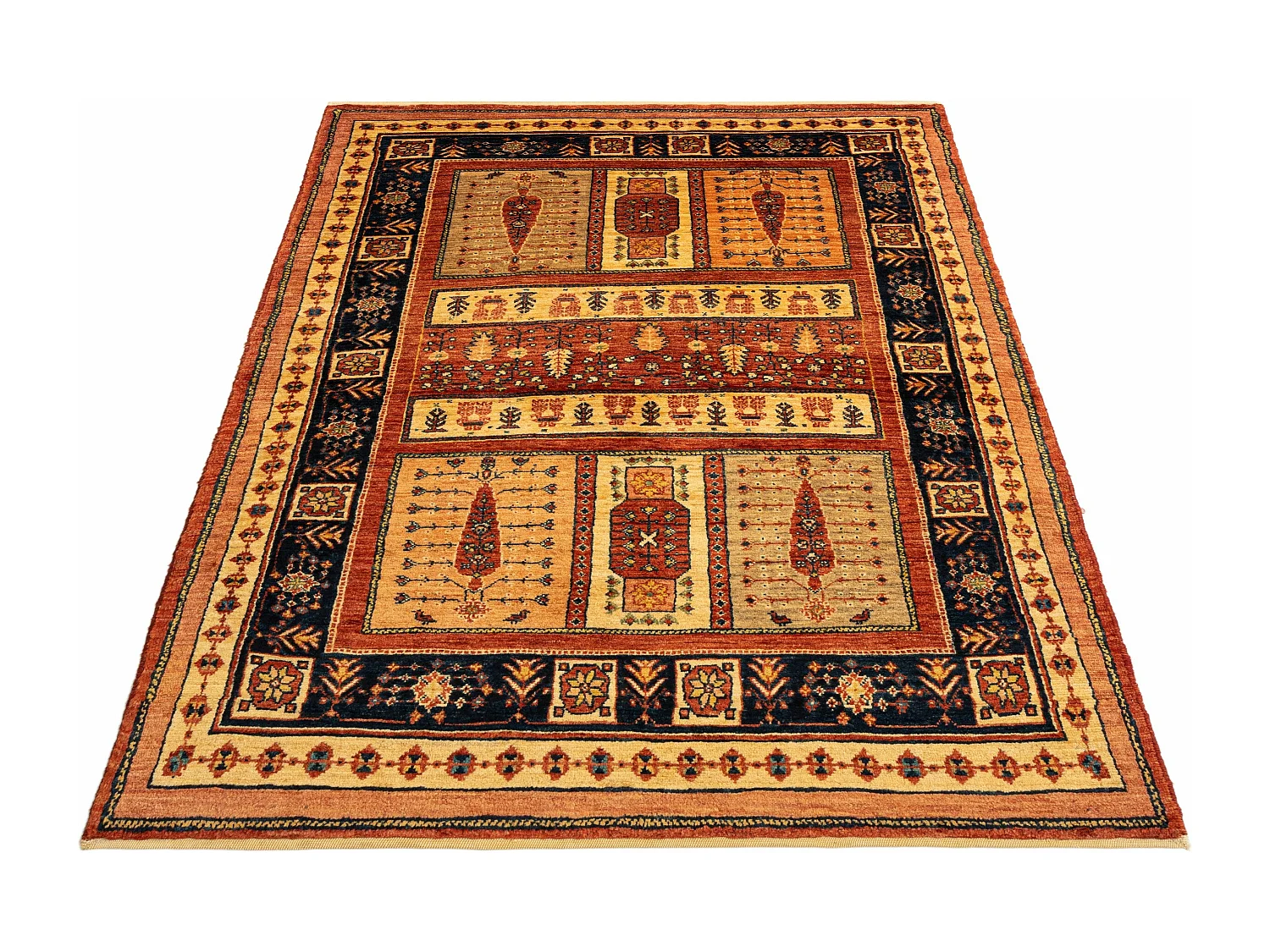 Wollteppich 106x158 Braun Kashkuli