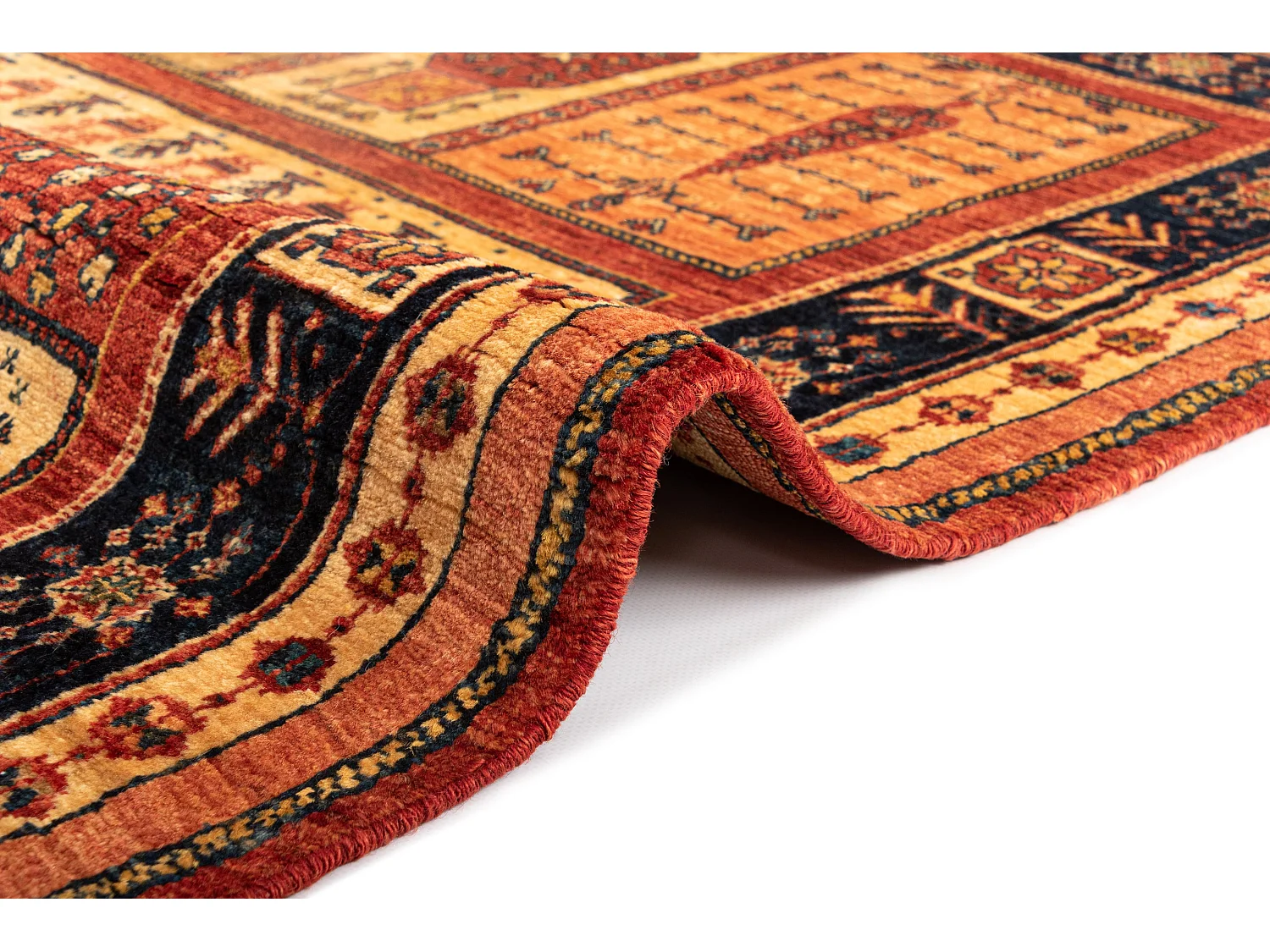 Wollteppich 106x158 Braun Kashkuli