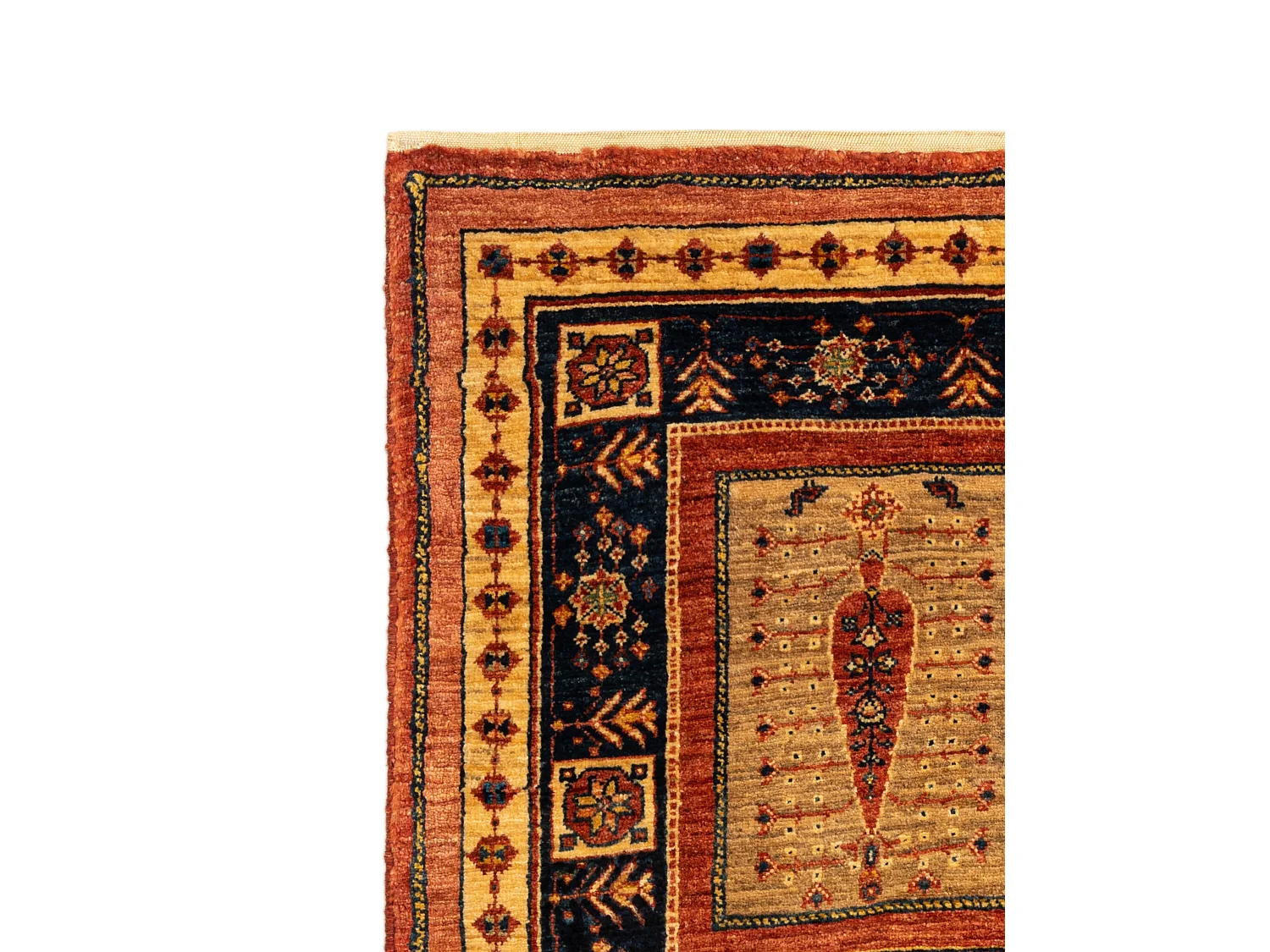 Wollteppich 106x158 Braun Kashkuli